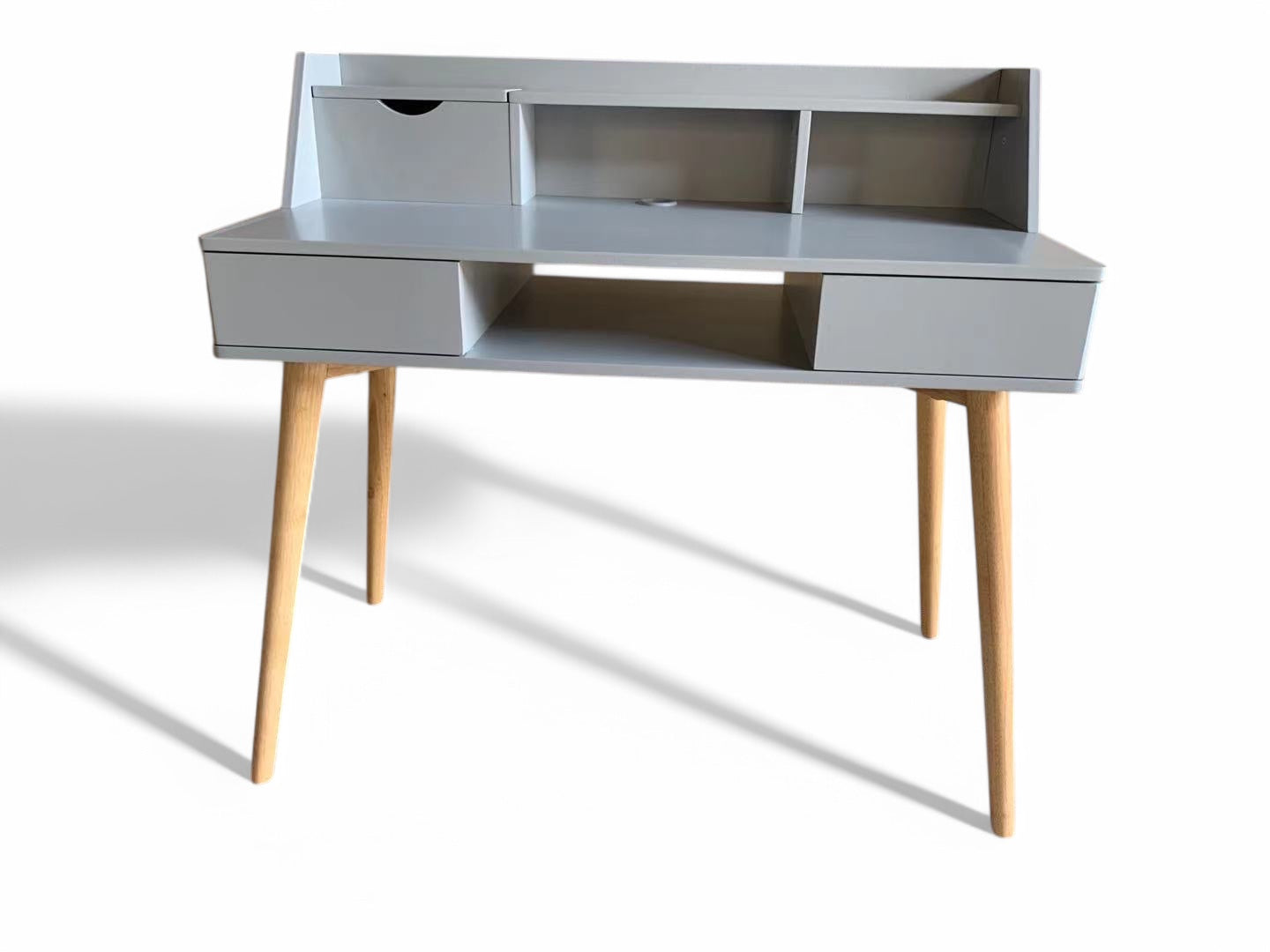 Modern Minimalist Wooden Desk - Home Office Writing Desk with Storage Drawer | Perfect for Small Spaces, Remote Work & Study