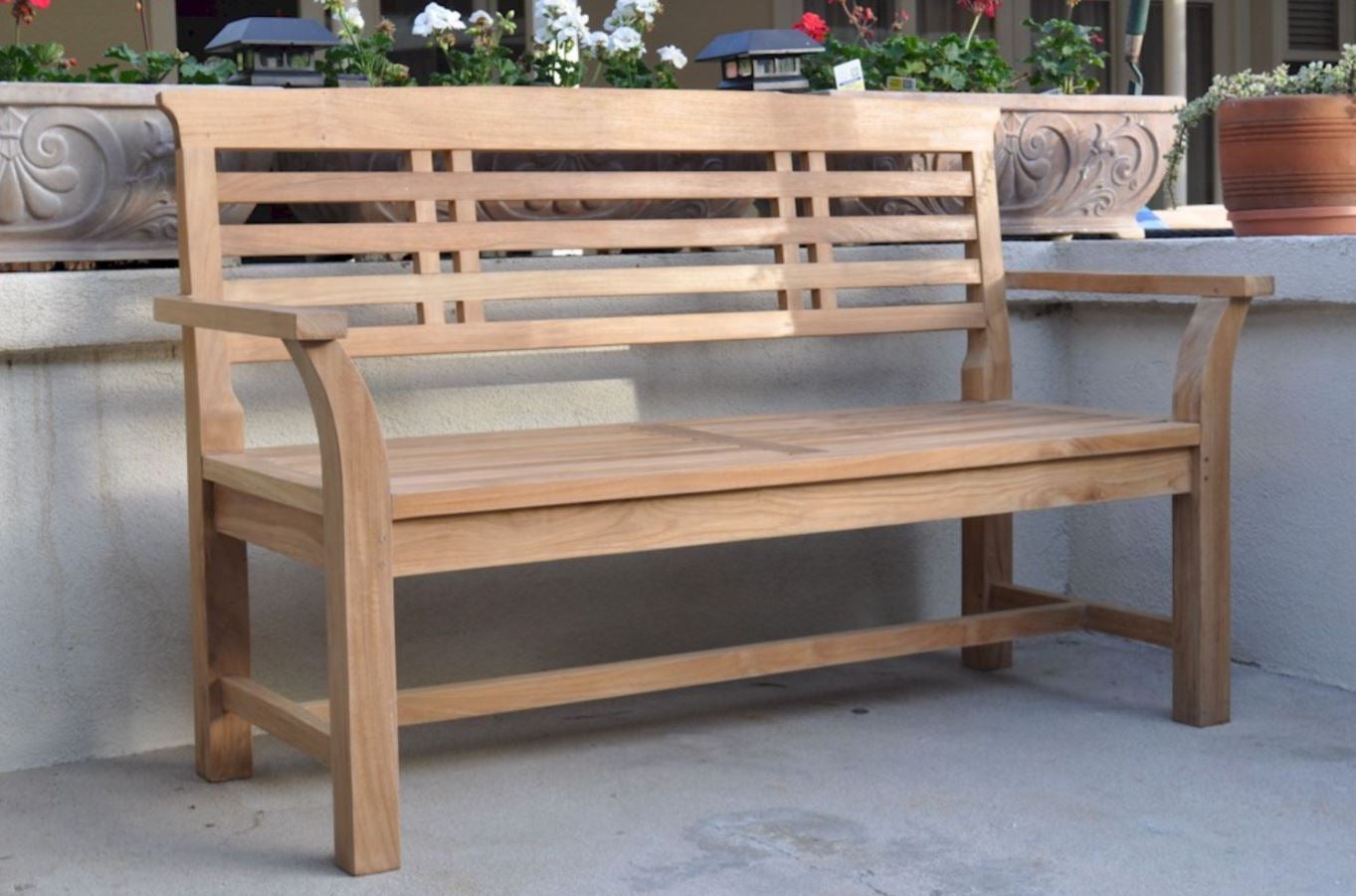 Anderson Teak Sakura 2-Seater Outdoor Bench BH 257 - Weather-Resistant Teak Wood Garden Bench for Patio, Deck, or Backyard Relaxation