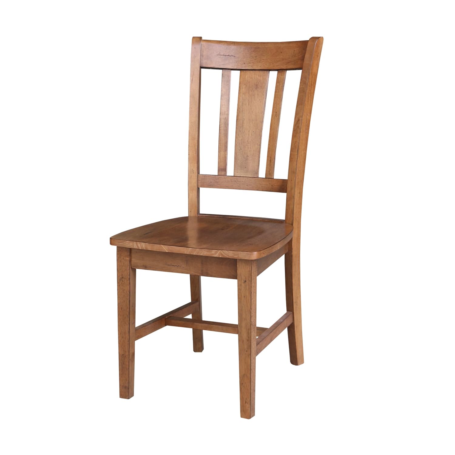 IC International Concepts San Remo Splatback Dining Chairs - Set of 2, Brown Wooden Kitchen Chairs with Comfortable Back Support - Perfect for Dining Room, Kitchen, Breakfast Nook & Restaurant Decor