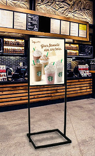1 Tier Information Board 24x36 - Heavy Duty Rectangular Base Sign Stand with Top Load Poster Holder | Perfect for Retail Stores, Offices, and Event Displays
