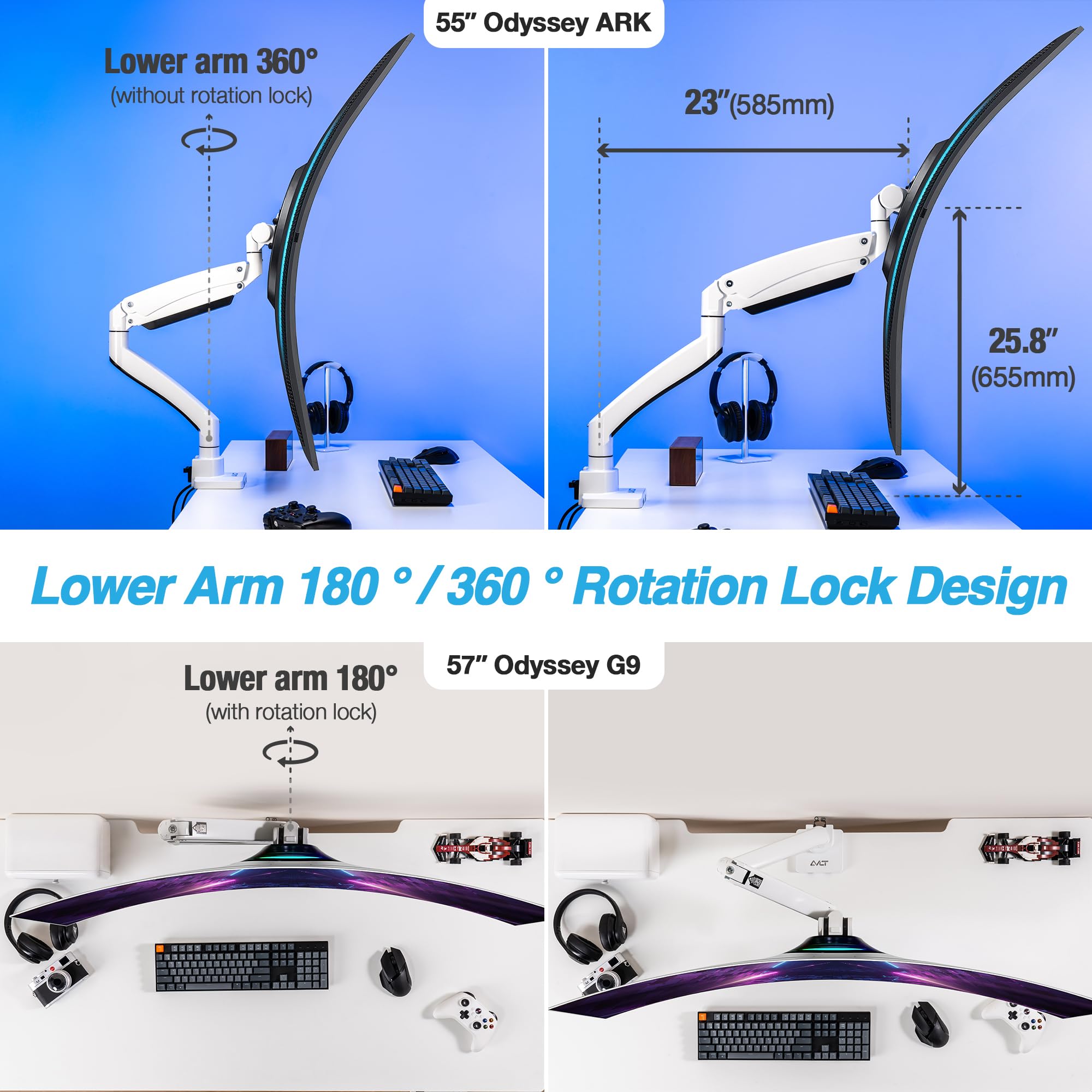AVLT Premium Aluminum Single Monitor Arm 17