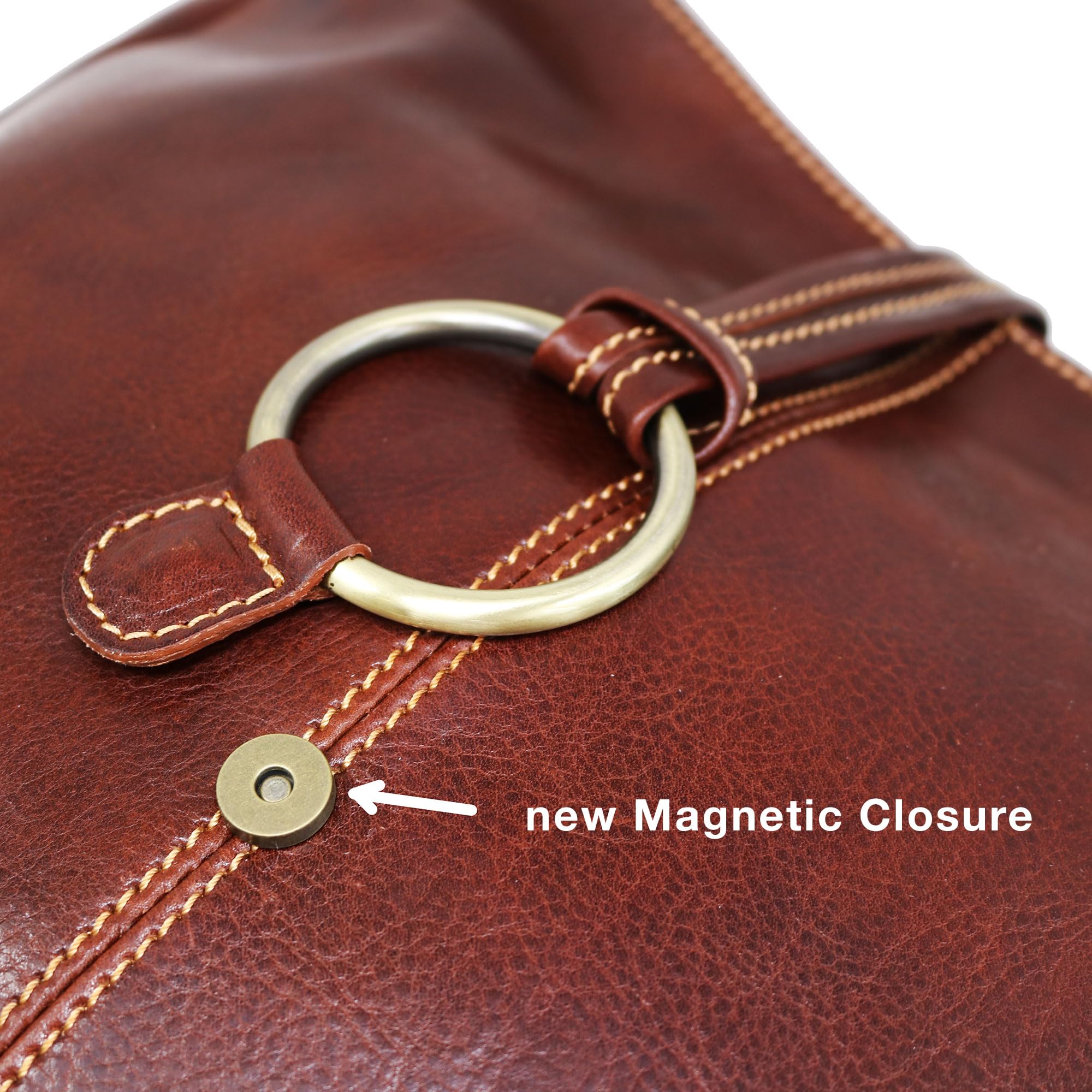 Floto Luggage Italian Tavoli Tote Bag - Genuine Leather Medium Handbag in Vintage Vecchio Brown | Perfect for Travel, Work & Everyday Use