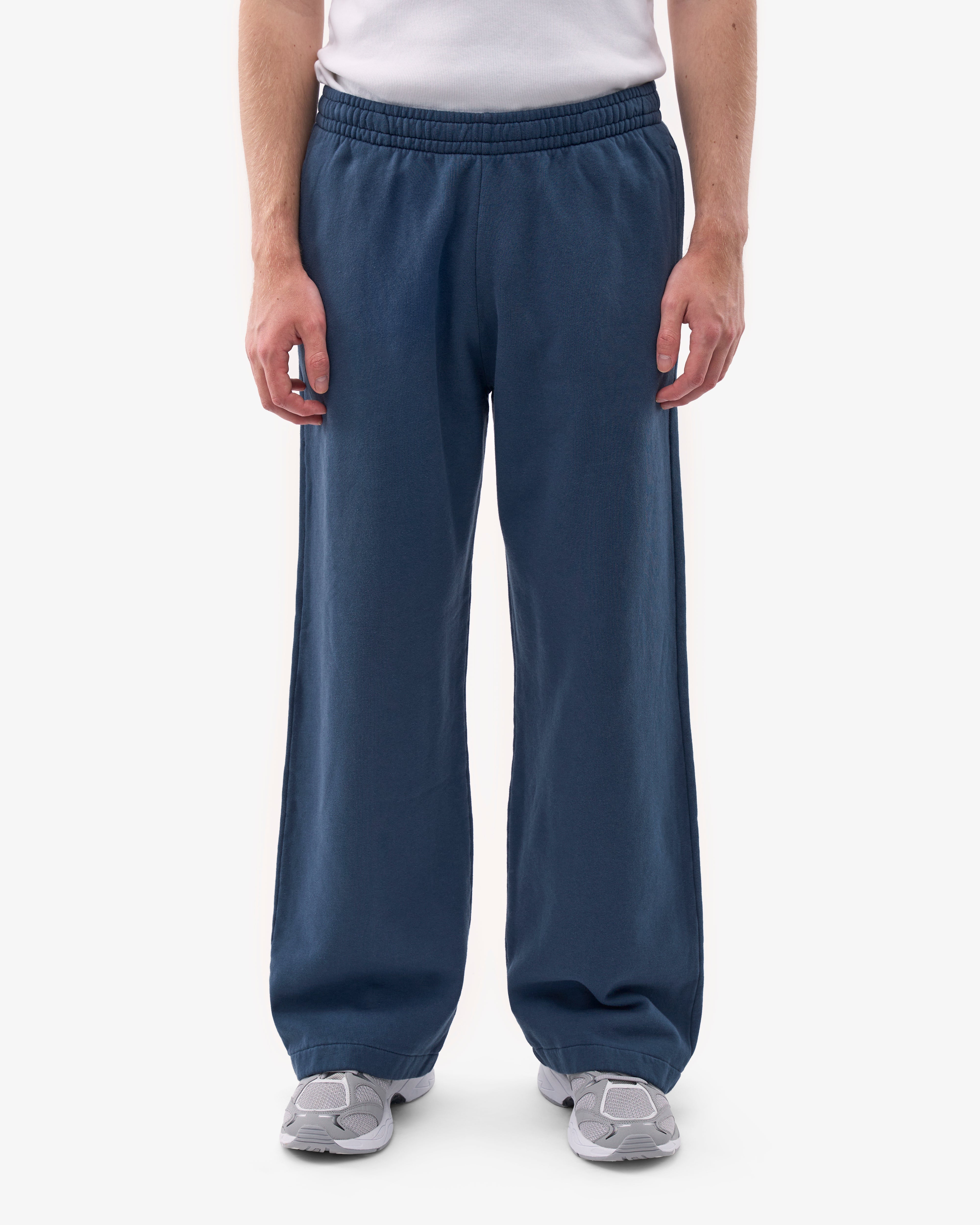 Organic Straight Leg Sweatpants for Women - Soft Cotton Joggers in Petrol Blue - Perfect for Yoga, Lounge & Casual Wear
