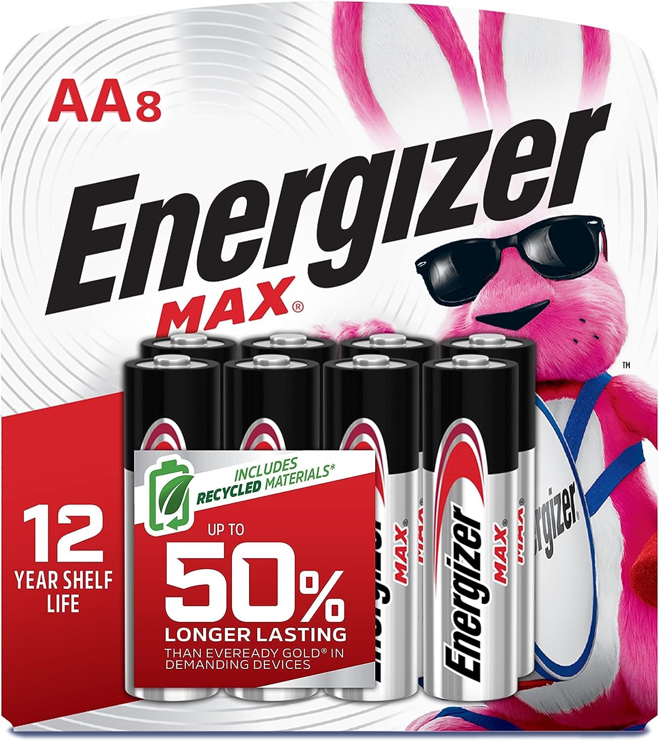 Energizer Max Alkaline AA Batteries - 8 Pack (11 Count) - Long-Lasting Power for Toys, Flashlights, Remote Controls & Electronics