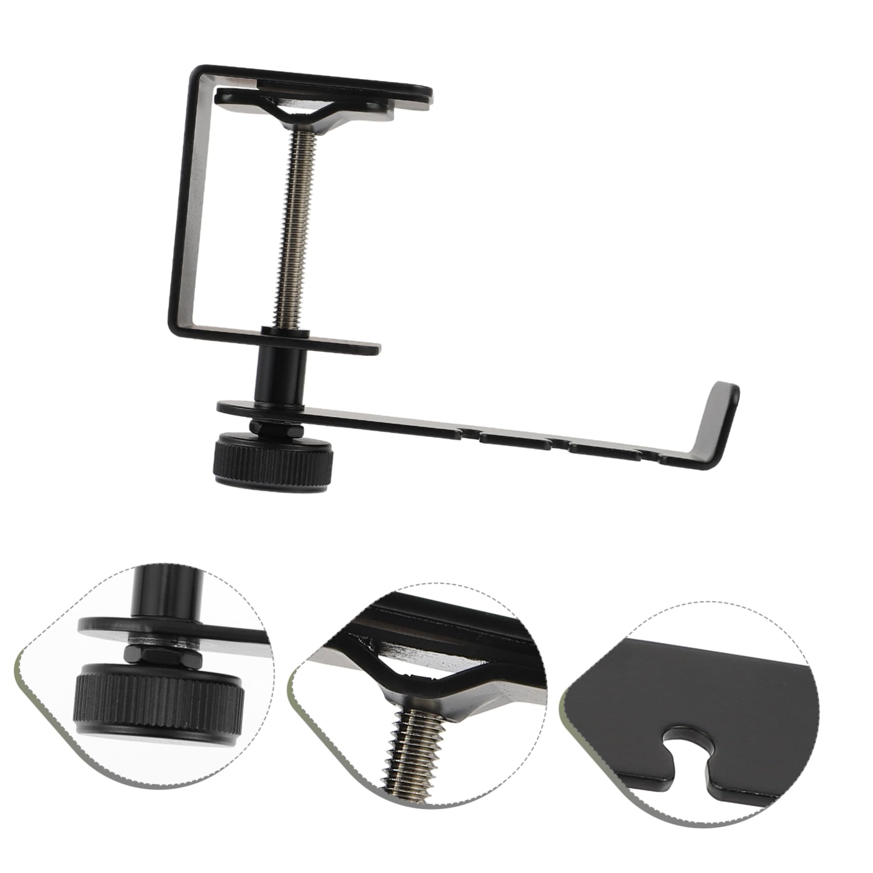 IMIKEYA 3-Pack Headphone Holder Hook - Adjustable Headset Stand Bracket for Desk, Computer, Gaming Setup & Office Organization (Black) - Perfect for Home, Office & Gaming Accessories