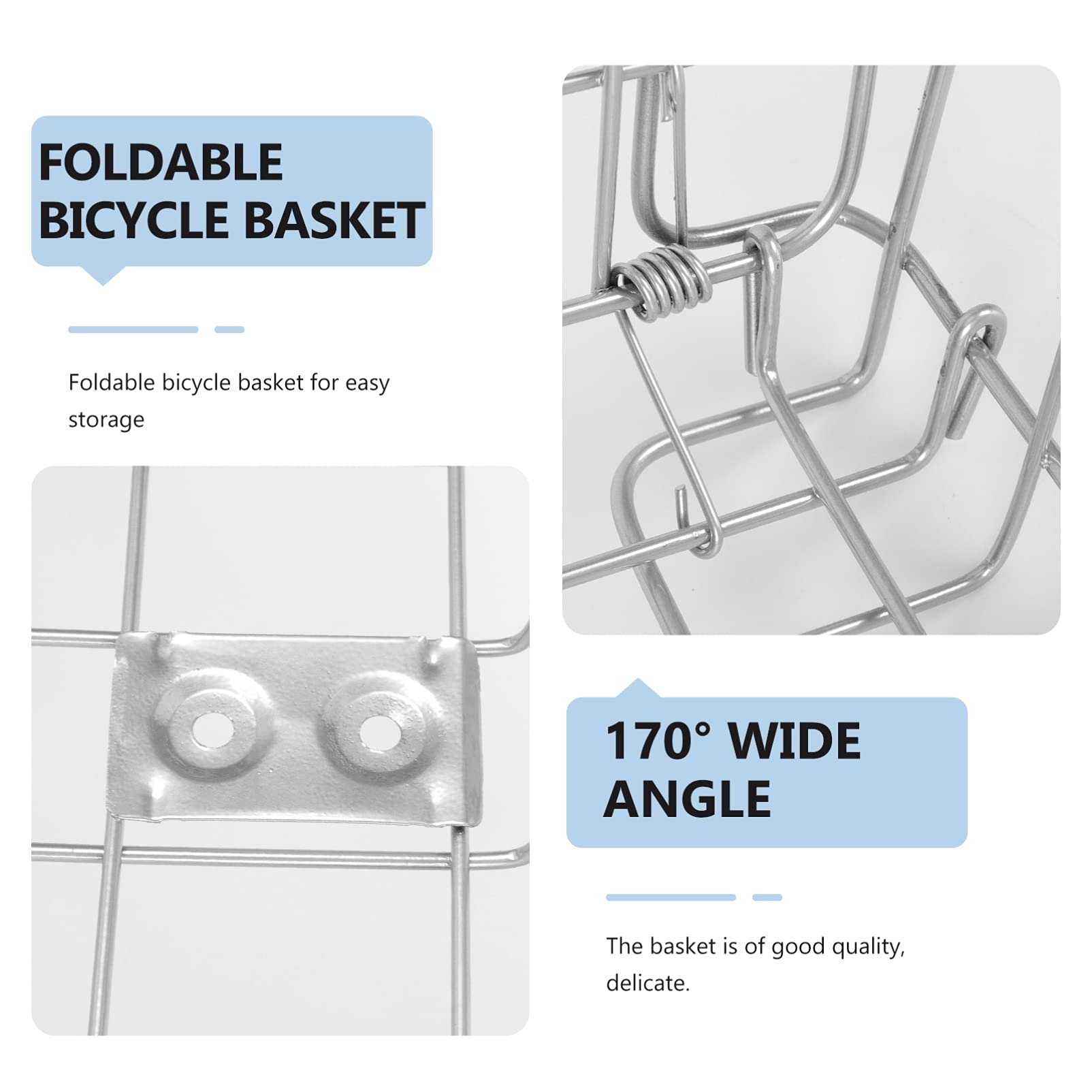 Cabilock 1pc Folding Bike Basket - Hanging Bike Accessory for Mountain & Road Bikes - Side Mount Storage Container for Tools, Groceries & Essentials - Perfect for Commuting, Shopping & Outdoor Adventures