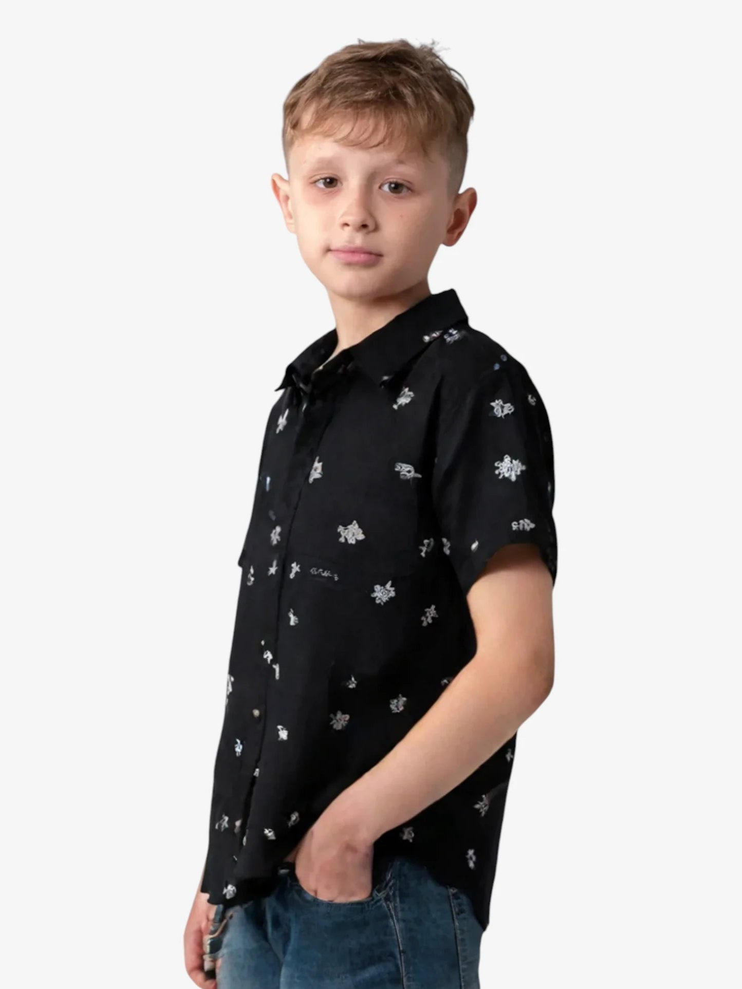 Rusty Janeiro Boys' Black Shirt - Stylish and Comfortable Casual Wear for Kids' Everyday Outfits and Playdates