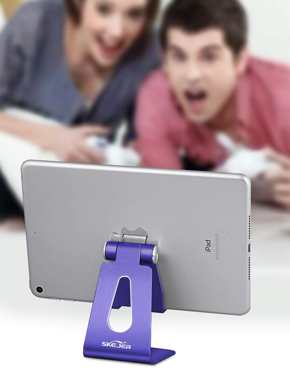 Adjustable Aluminum Phone Stand Holder - Universal Desktop Dock for iPhone 12, iPad, Samsung Galaxy & Google Pixel (Up to 10 inches) - Royal Purple - Perfect for Work, Study & Video Calls