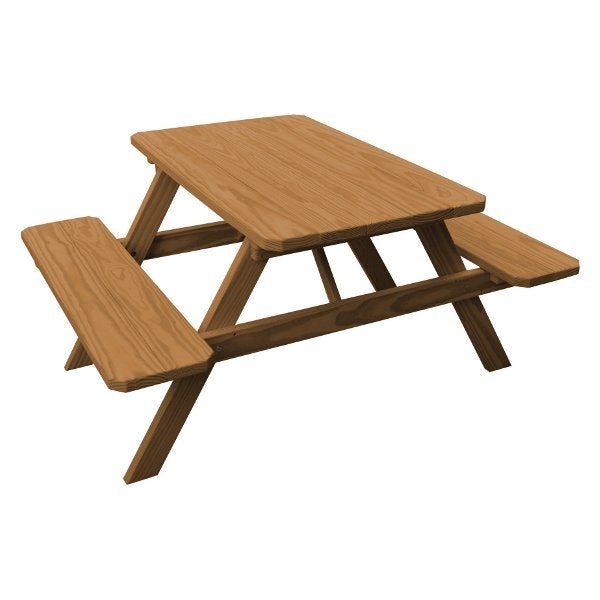 Durable Pressure Treated Pine Picnic Table with Attached Benches - Outdoor Dining Set for Backyard, Patio, Park & Camping - Weather Resistant Wooden Picnic Table for Family Gatherings & BBQs