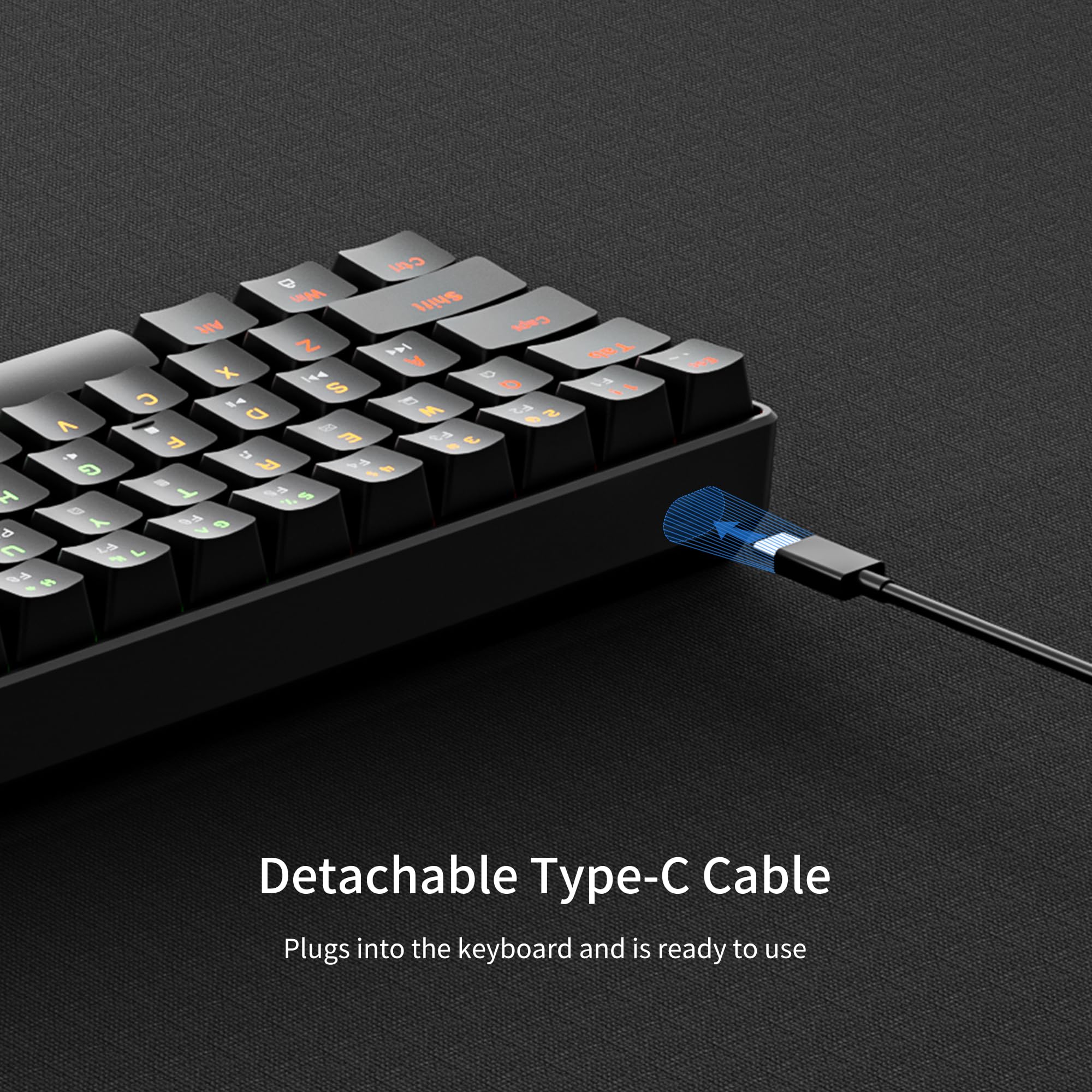 Newmen GM611 60% Mechanical Keyboard - RGB Backlit, Red Switches for Gaming & Office