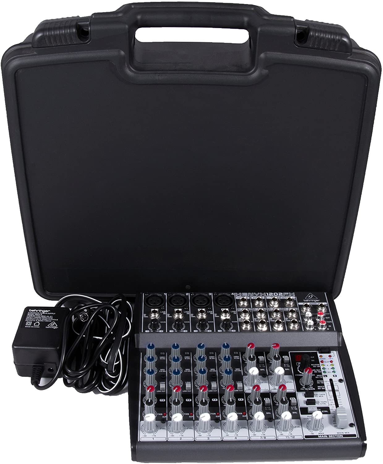CASEMATIX Custom Hard Case for Behringer XENYX 1202FX Analog Mixer & Power Supply - Protective Padded Foam Interior & Durable Shell - Perfect for Studio, Live Performances & Travel