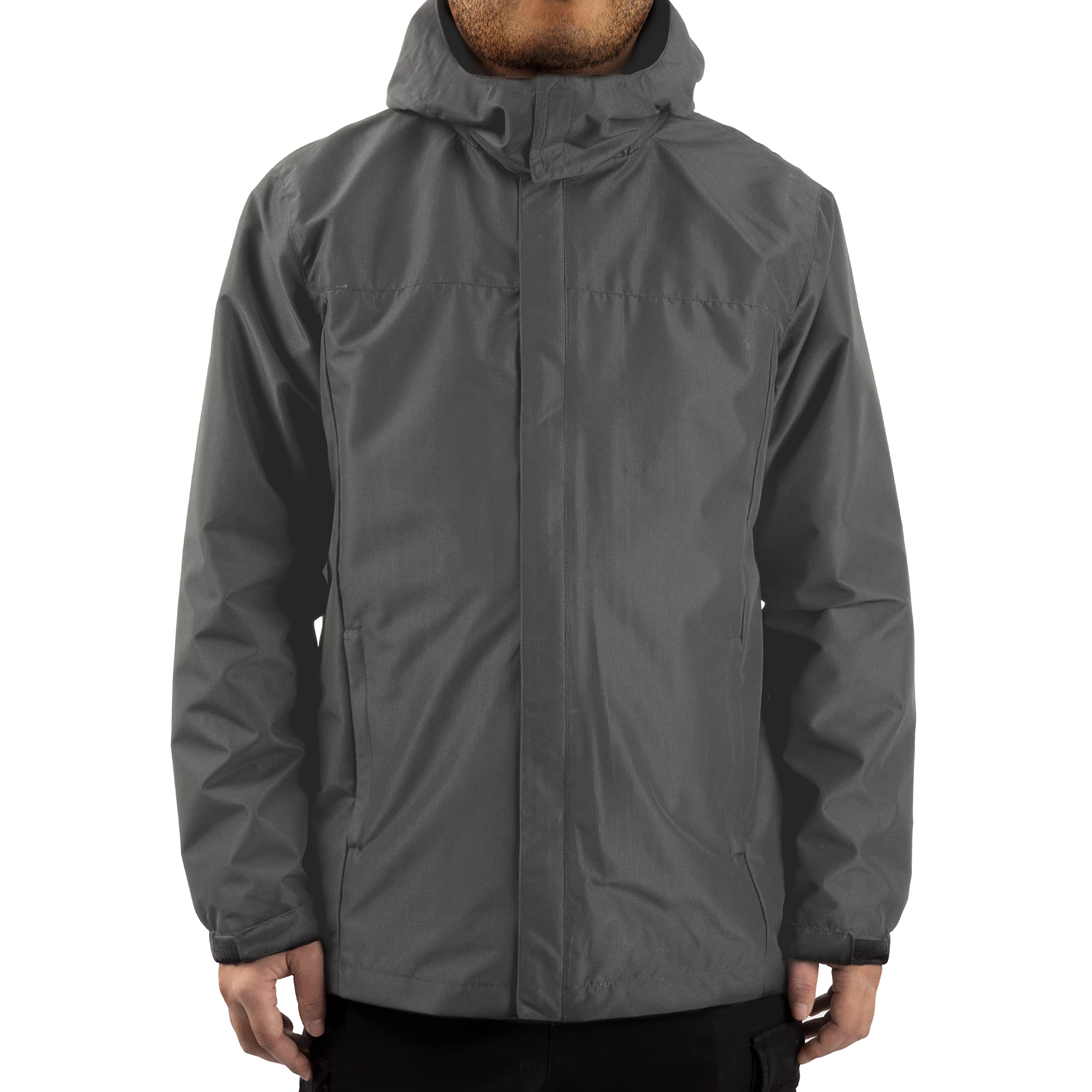 Men's Lightweight Waterproof Rain Jacket with Hood - Outdoor Hiking & Travel Gear