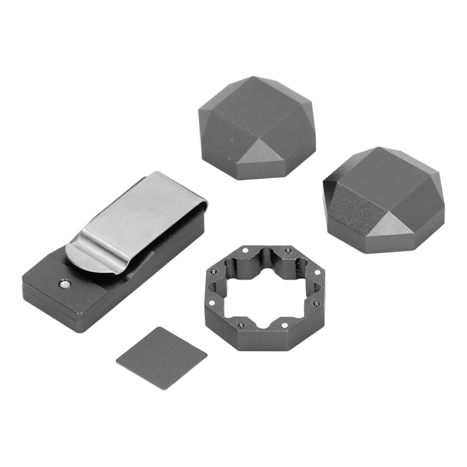 Premium 3-Layer Aluminum Billiard Chalk Holder - Non-Slip Octagon Pool Cue Chalk Box for Professional & Home Use - Perfect for Pool Tables, Game Rooms & Bars