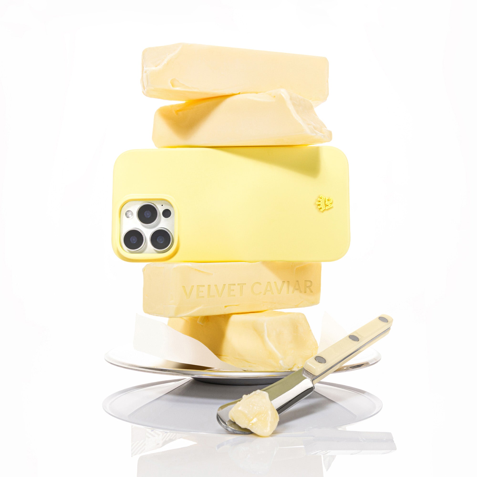 Butter Yellow iPhone Case - Soft Silicone Protective Cover for iPhone 13/14/15 - Slim Fit Shockproof Phone Case for Everyday Use & Travel