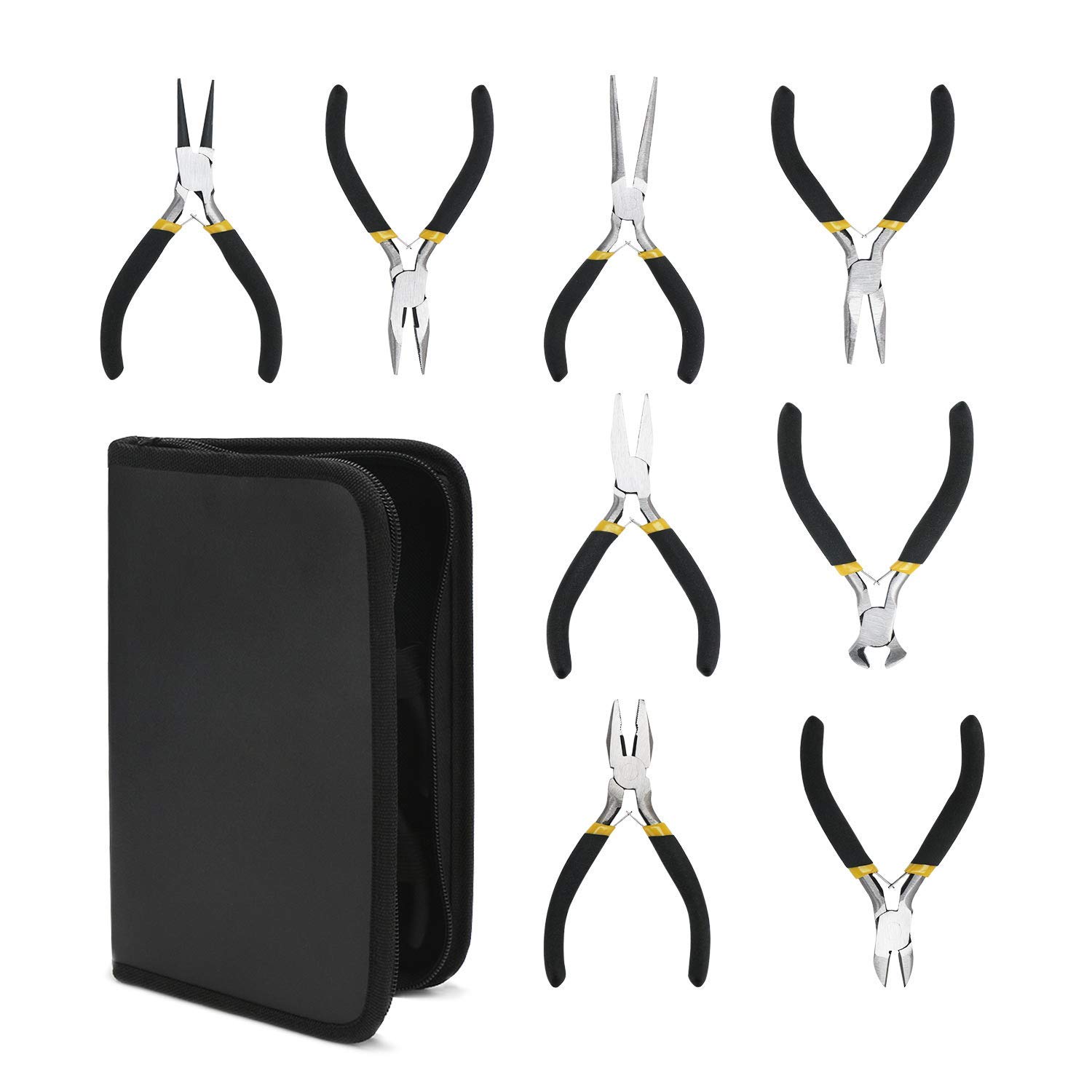 Professional Jewelry Making Tools Set - Round, Flat, Chain & Bent Nose Pliers Kit for Wire Wrapping, Cutting, Beading | Perfect for DIY Earrings, Necklaces & Craft Repair | Premium Precision Multitool for Jewelers & Hobbyists (Great for Home Studios & Craft Workshops)