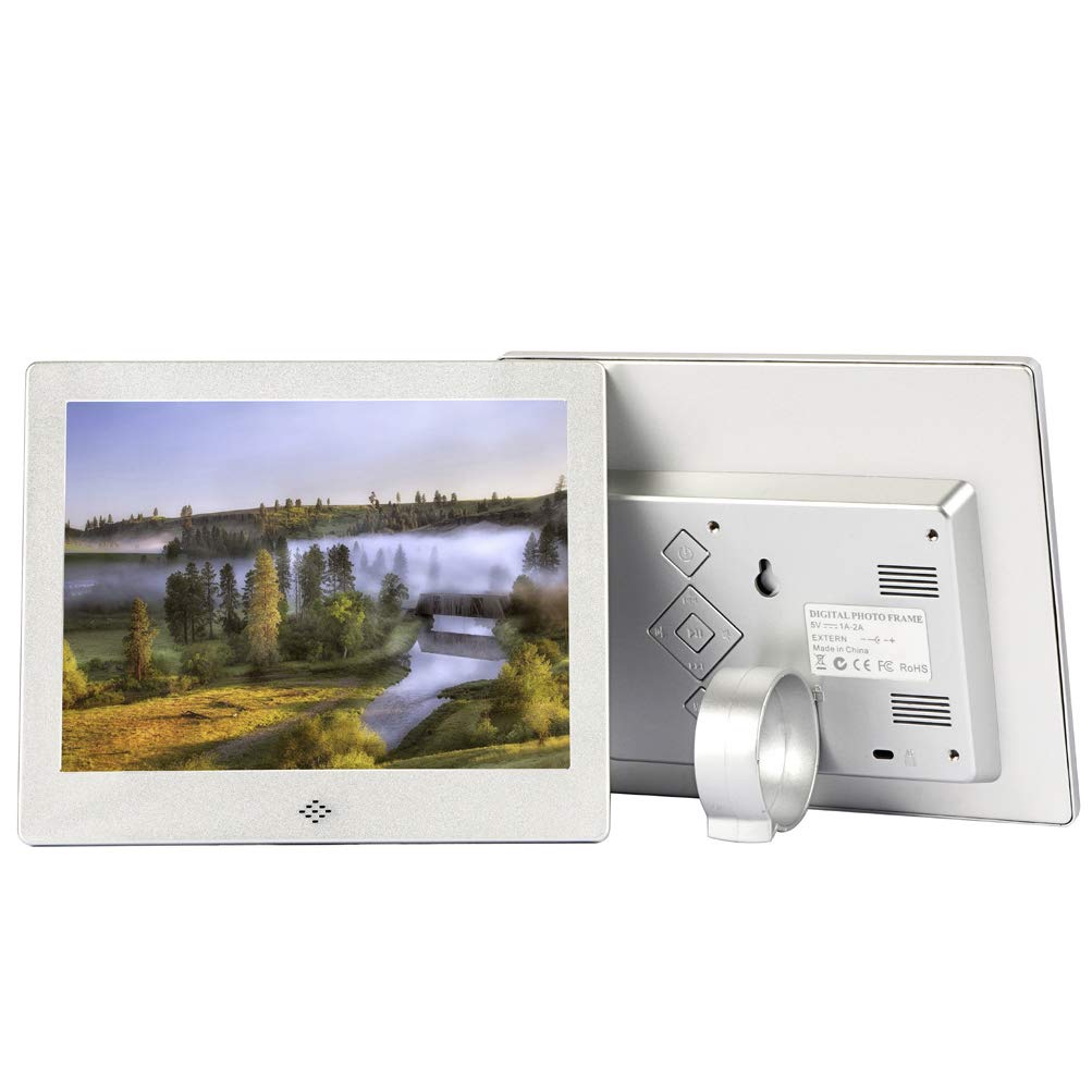8 Inch Digital Picture Frame with IPS HD Screen - MP3/MP4 Video Player, Clock & Calendar - Remote Control Included | Perfect for Home Decor, Office Display & UK Gifts (Pink)