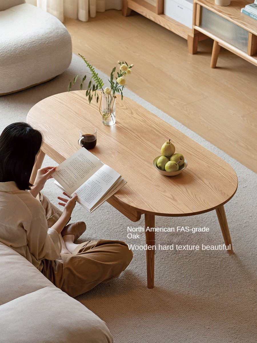 Premium Oak Solid Wood Luxury Coffee Table - Modern & Durable Living Room Centerpiece for Home Decor & Entertainment