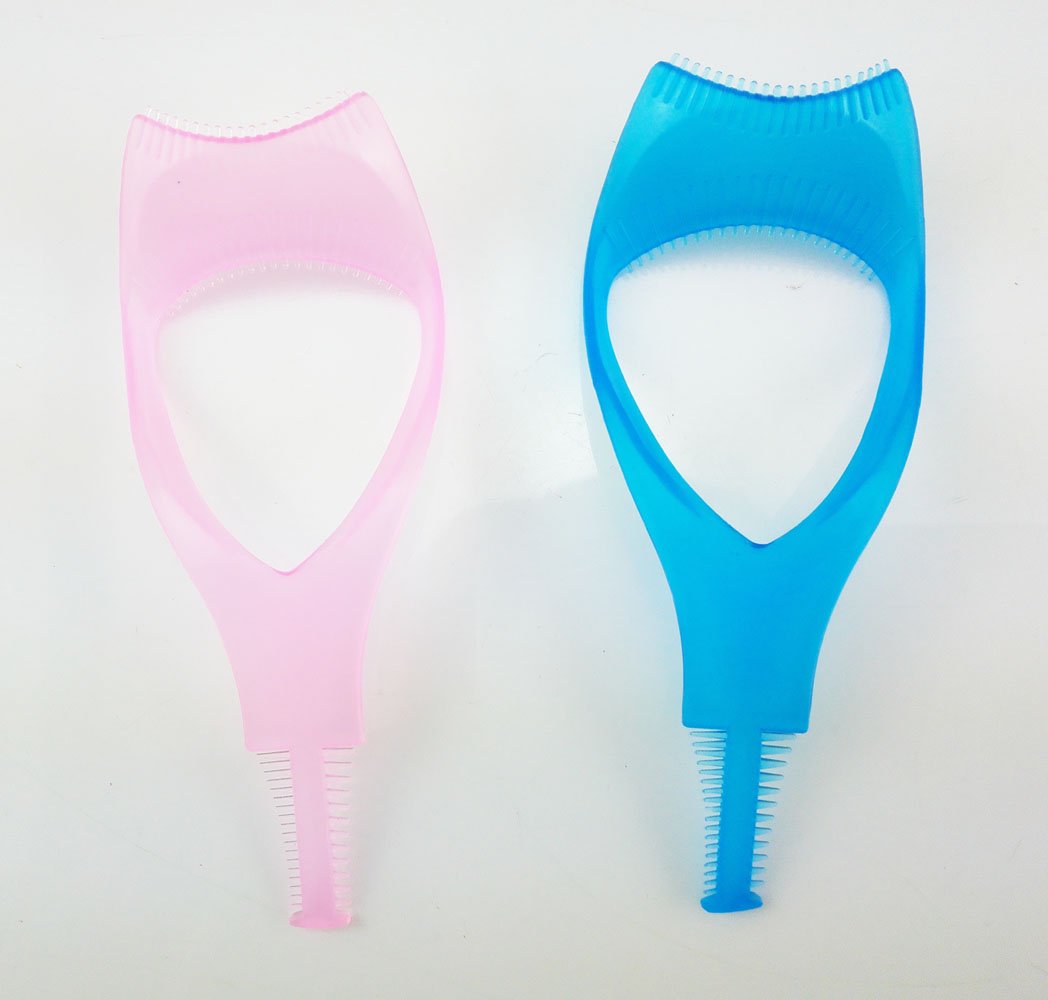 Yueton 2-Pack 3-in-1 Makeup Eyelash Tool - Upper & Lower Lash Mascara Applicator Guide with Eyelash Comb - Perfect for Professional Makeup & Home Beauty Routine