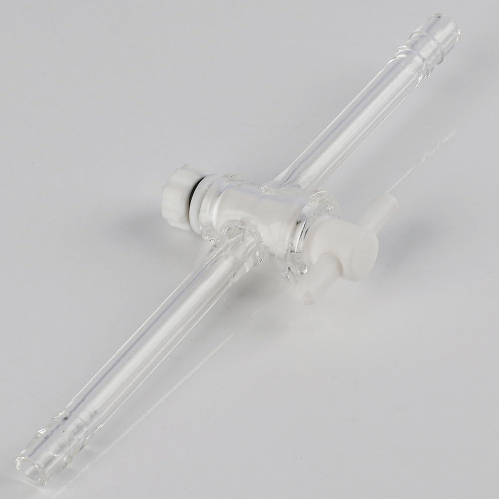 Stonylab Borosilicate Glass Vacuum Flow Control Adapter with PTFE Stopcock - High-Quality Lab Distillation Equipment for Chemistry Experiments & Essential Laboratory Supplies (Ideal for Vacuum Distillation, Fractional Distillation & Chemical Research)