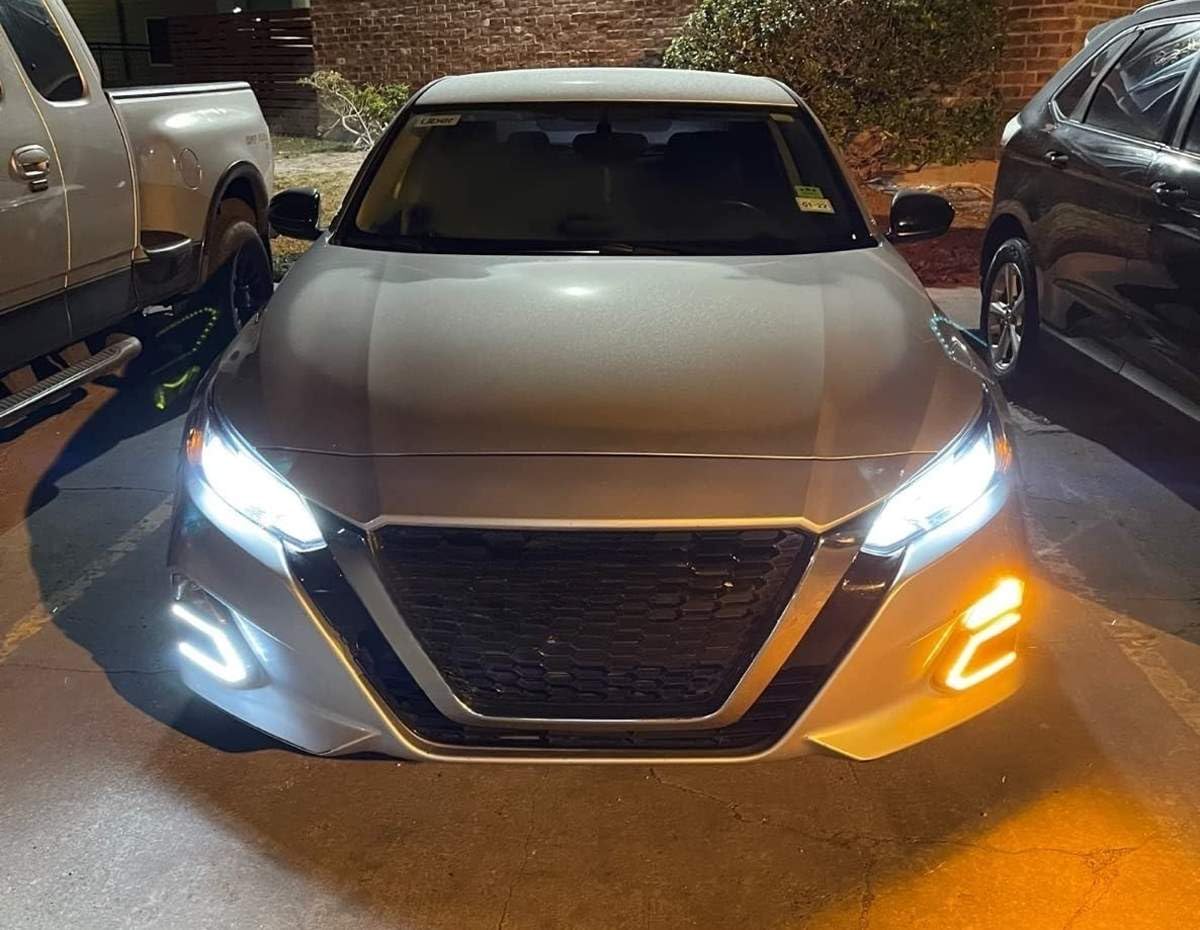 iJDMTOY OEM-Fit White/Amber Switchback LED Daytime Running Light Kit for 2019-2022 Nissan Altima - White DRL & Amber Turn Signal - Upgrade Your Car's Style & Safety for Day & Night Driving