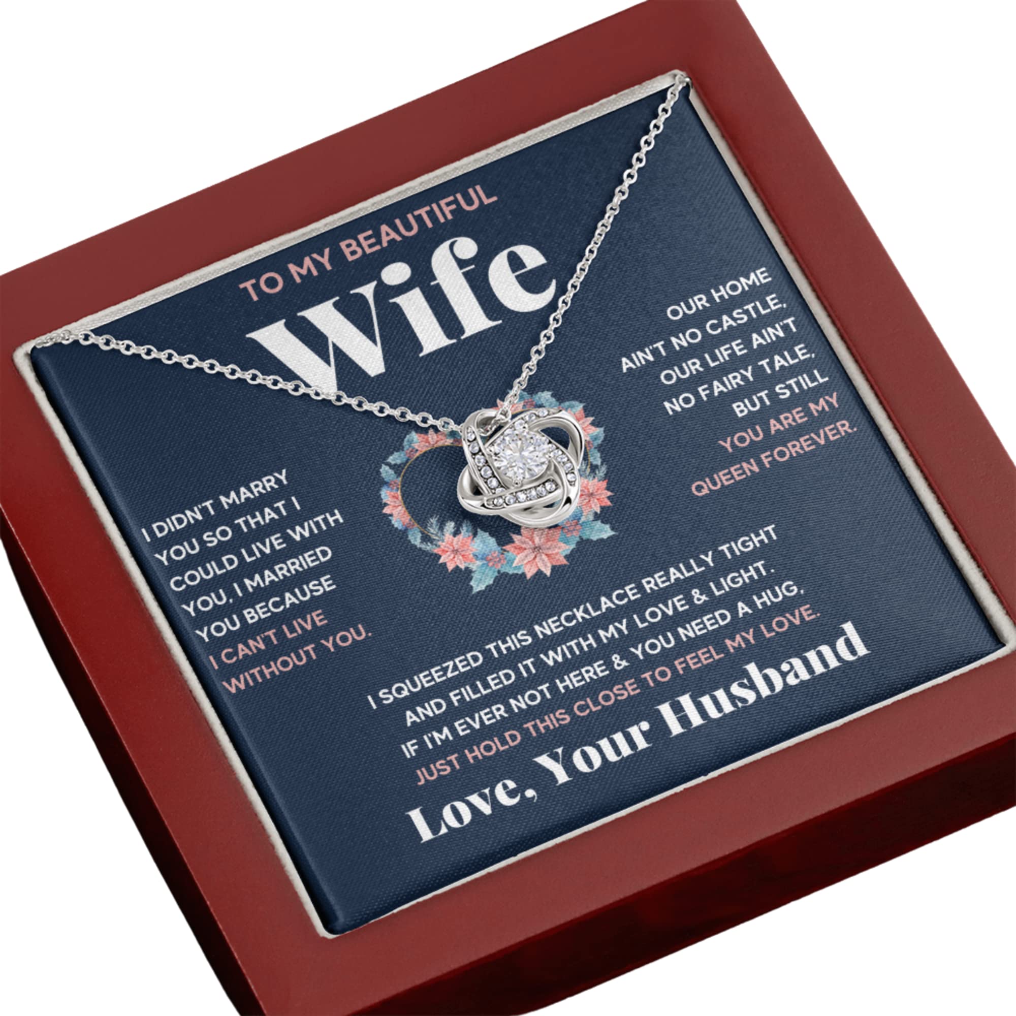 Personalized Romantic Necklace for Wife - Custom Engraved Jewelry Gift for Birthday, Valentine's Day & Anniversary | Heart Pendant with 