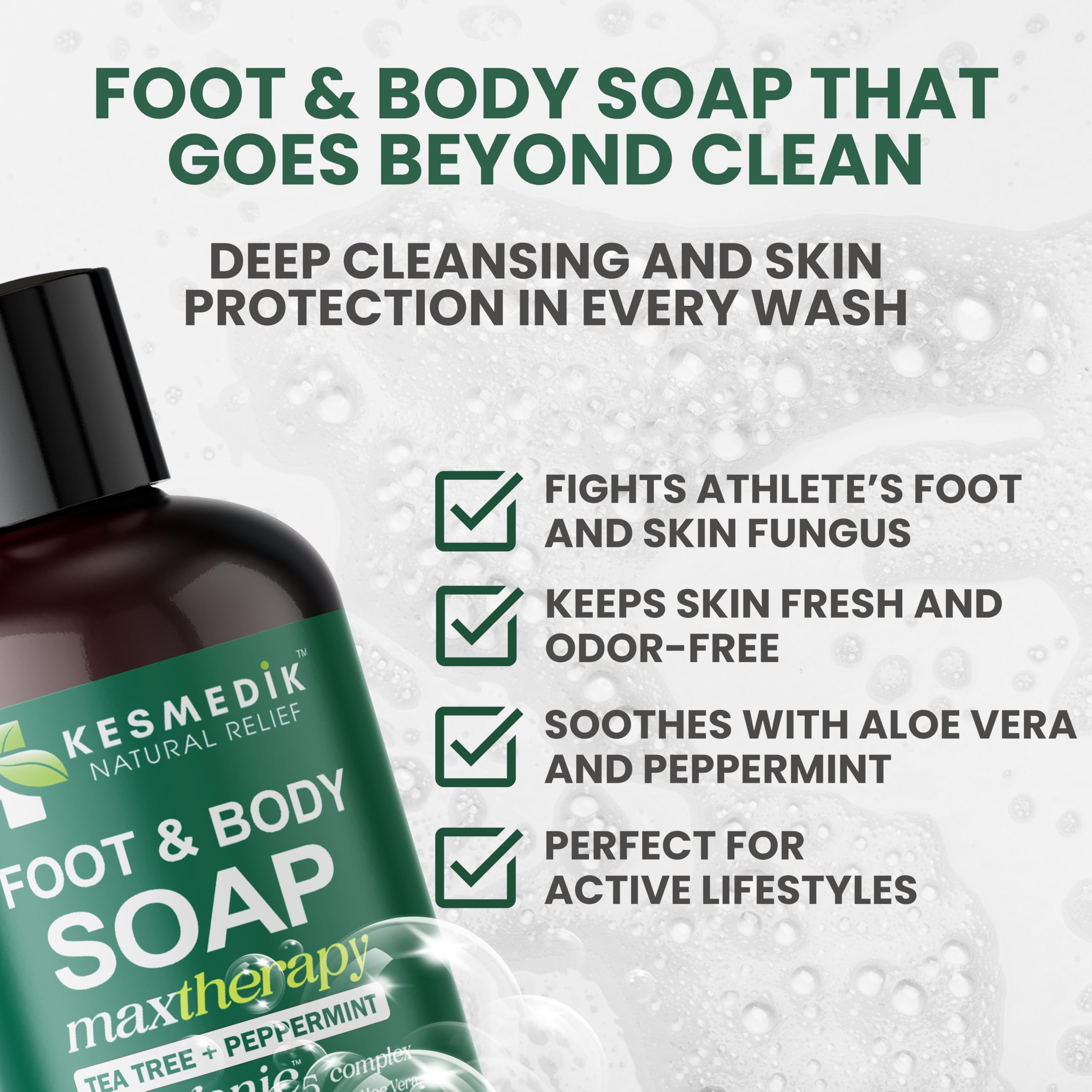 Tea Tree Oil Foot & Body Soap - Antifungal & Antibacterial Deep Cleansing Soap for Athlete's Foot, Jock Itch & Smelly Feet - Natural Body Odor Eliminator & Foot Soak - Perfect for Shower, Bath & Post-Workout Cleansing (1-Pack)