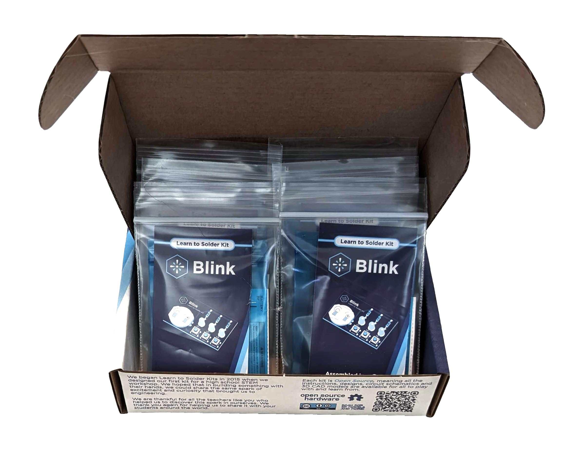 Blink LED Bulk Educator Pack - DIY Soldering Kit for Beginners & STEM Students | Electronic Light Circuit Board Science Project | Perfect for Classroom Learning, Home Experiments & Maker Projects