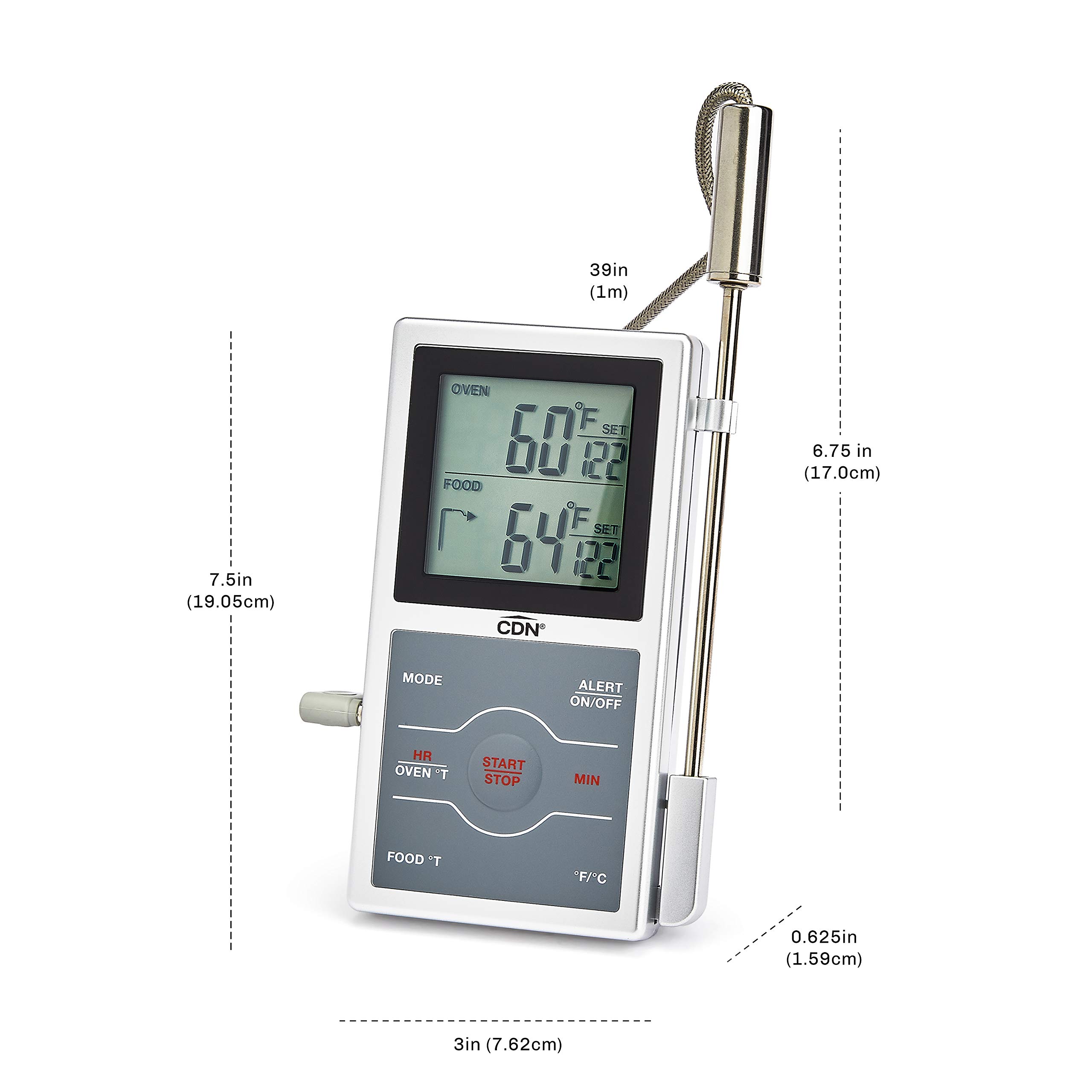 Dual Sensing Programmable Probe Thermometer with Timer for Grilling, Baking, and Sous Vide Cooking - Accurate Temperature Control for Meat, BBQ, and Kitchen Use
