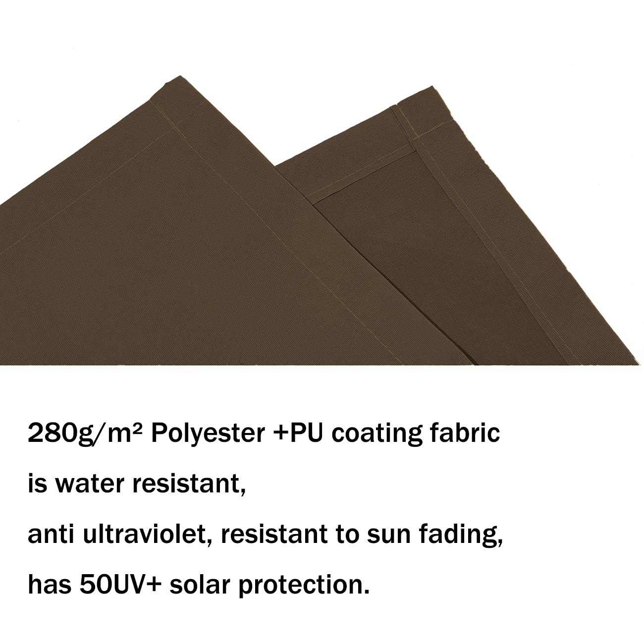 12' x 10' Retractable Patio Awning Replacement Fabric - Durable Waterproof Sunshade Canopy Cloth for Outdoor Use - Reinforced UV-Resistant Protective Cover (Brown) - Perfect for Backyard, Deck, Garden, and Poolside Shade