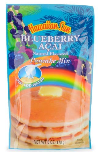 Hawaiian Sun Blueberry Acai Pancake Mix - Pack of 12 (6 Oz Each) | Delicious Breakfast Pancakes for Family Brunch & Weekend Treats