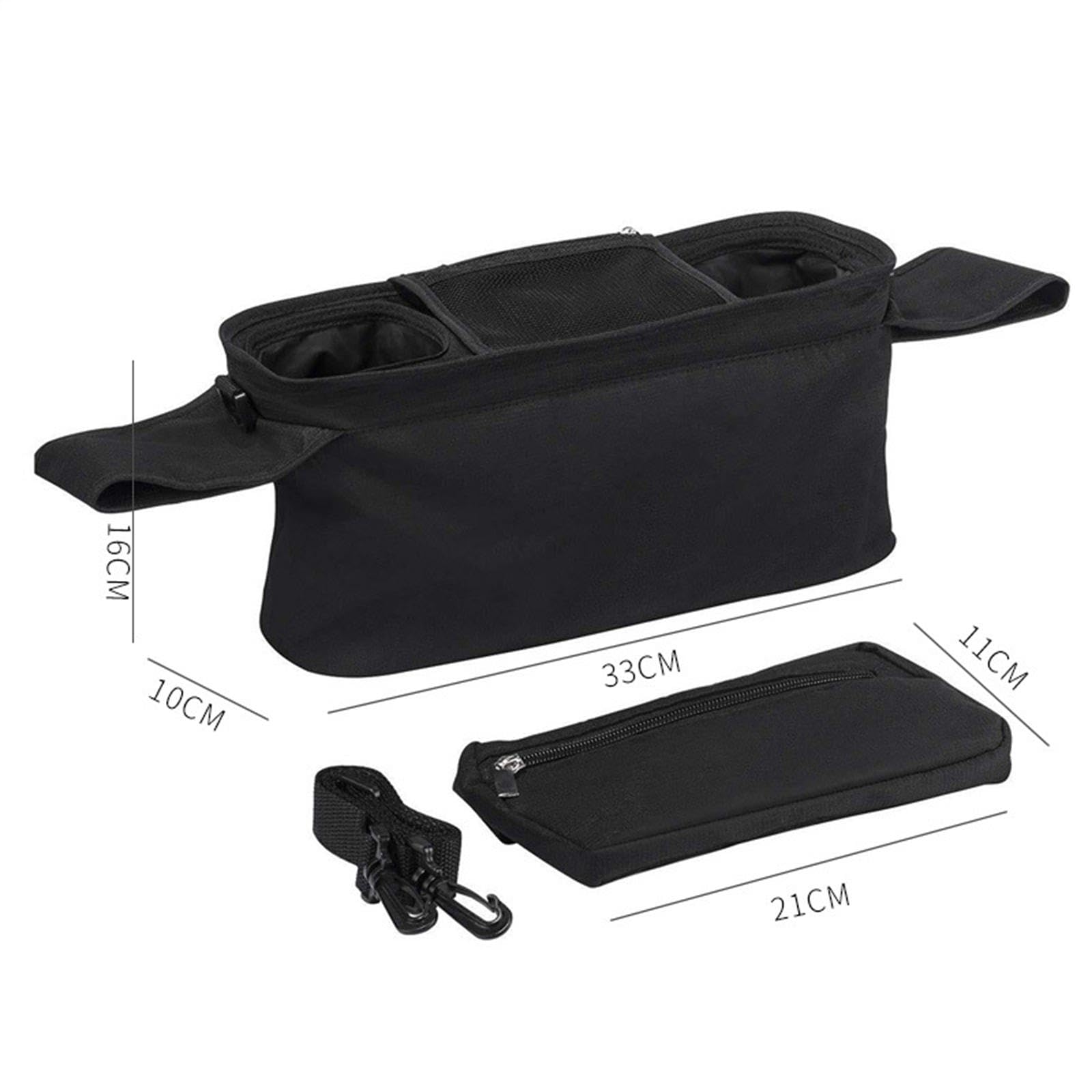 Almencla Universal Baby Stroller Organizer - Large Capacity Diaper Bag for Pushchairs, Prams & Strollers - Sturdy Storage for Snacks, Wipes & Baby Essentials - Perfect for Shopping, Travel & Daily Walks