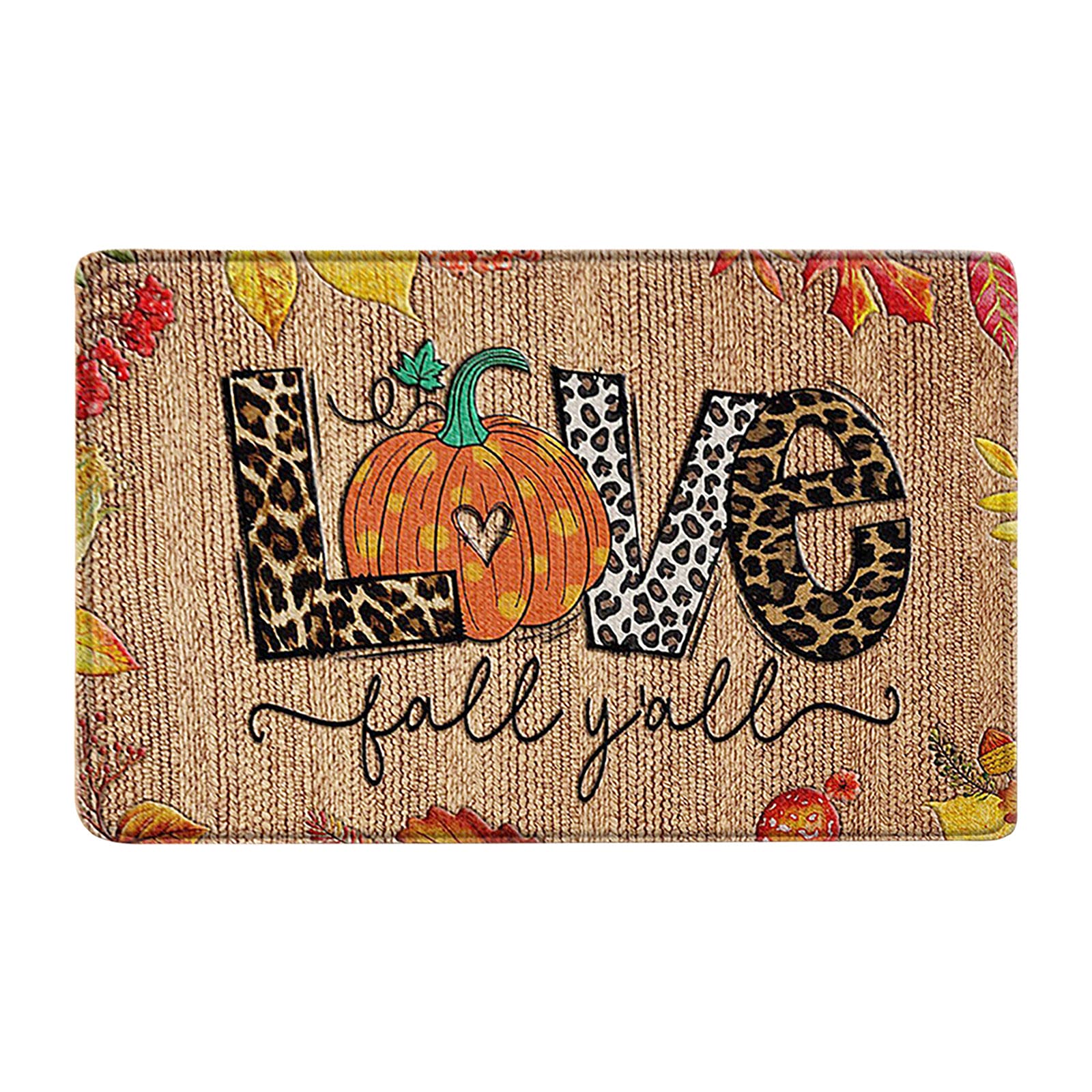 Dealovy Thanksgiving Cartoon Door Mat - Non-Slip Floor Rug for Hallway, Kitchen & Entryway - Soft Absorbent Carpet for Home Decor (VX1) - Perfect for Fall Decorations & Holiday Welcome Mats