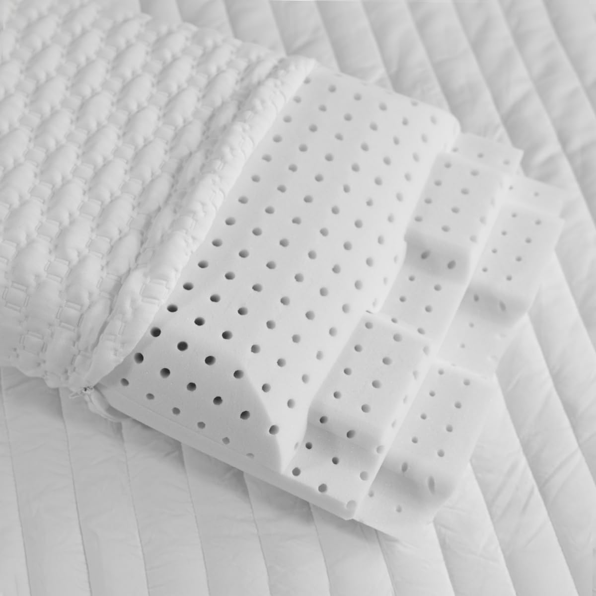 Adjustable Memory Foam Pillow for Back & Stomach Sleepers - Soft Support with OEKO-TEX Certified Washable Cover - Perfect for Side Sleepers & Neck Pain Relief