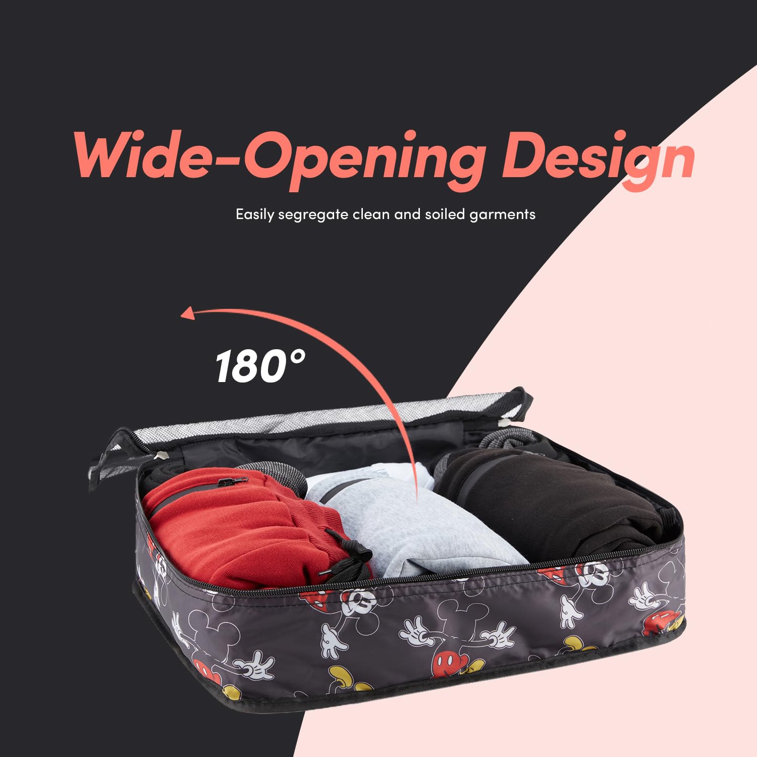 Disney Minnie Mickey Stitch 5-Piece Packing Cubes Set - Winnie the Pooh, Princess Cinderella, Cars & Toy Story Themed Luggage Organizers - Compression Travel Essentials for Suitcase Organization - Perfect for Family Vacations, Business Trips & Weekend Getaways