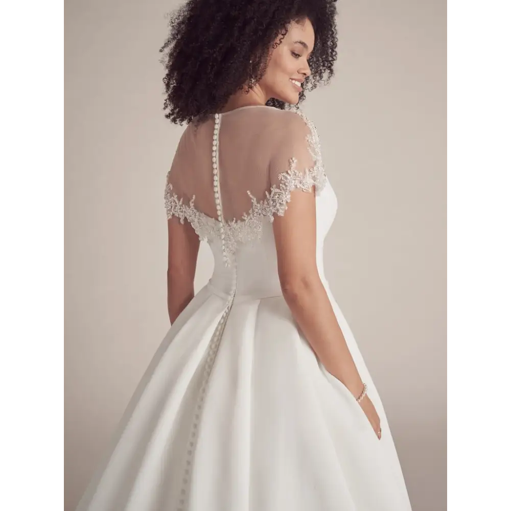 Maggie Sottero Mesa Wedding Dress with Detachable Cape - Elegant Bridal Gown for Church Ceremony & Outdoor Photoshoot