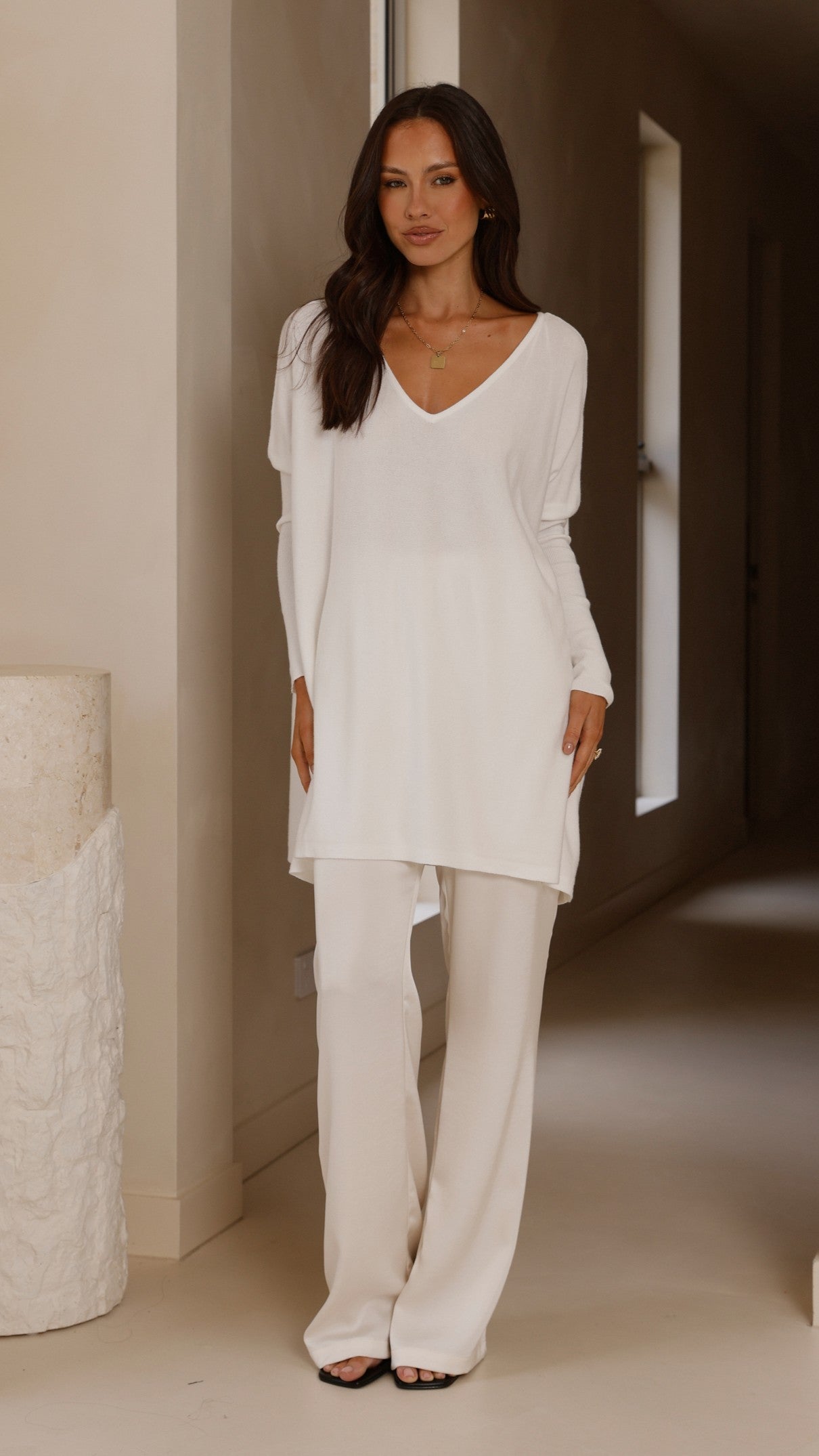 Amalia Knit Top Women's White Casual T-Shirt - Perfect for Everyday Wear, Office & Outings