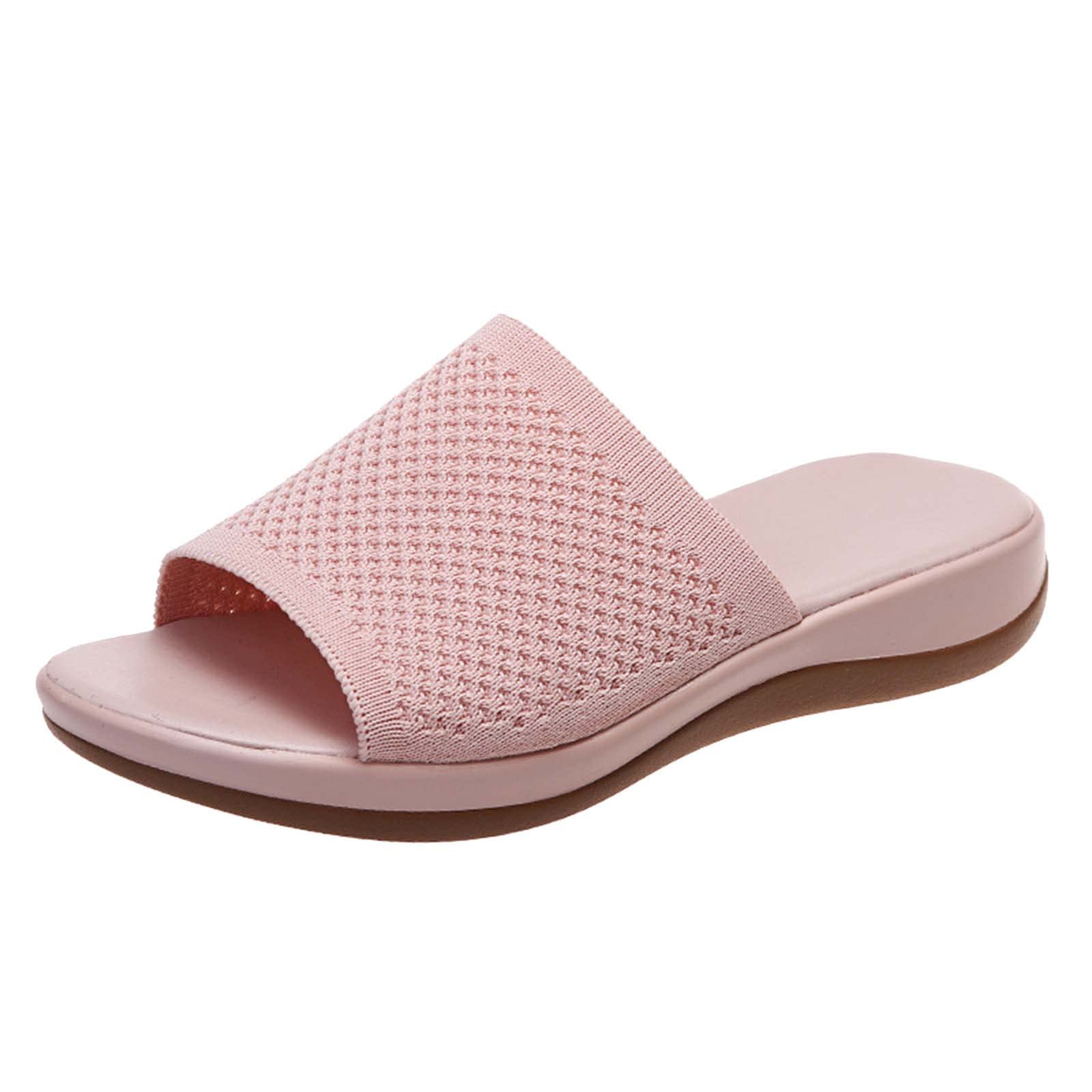 Women's Comfortable Wedge Slide Sandals - Roman Flat Slip-On Shoes for Summer, Beach, and Casual Outfits