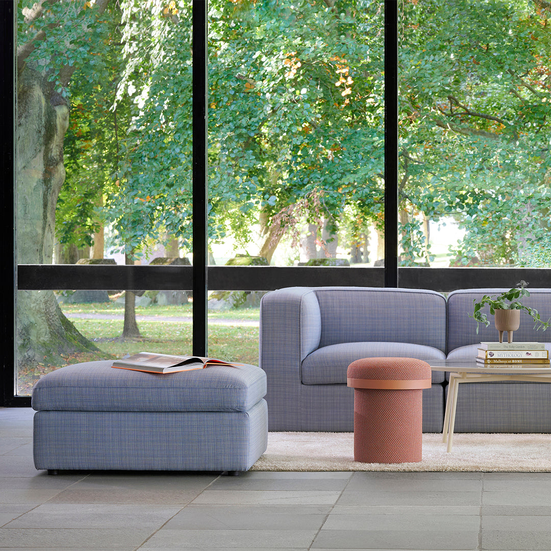 Bottcher & Kayser Champ Pouf Ottoman by Johanson Design - Modern Round Footrest Stool for Living Room, Bedroom & Office Decor