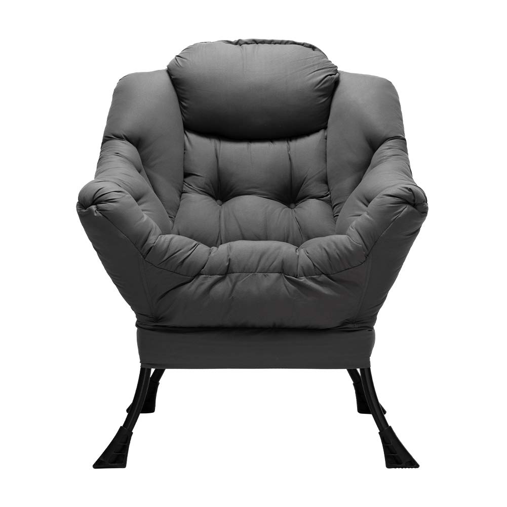HollyHOME Oversized Fabric Lounge Chair - Dark Grey Accent Reading Chair with Armrests for Living Room, Bedroom & Dorm | Cozy Comfort for Relaxing, Reading & Napping