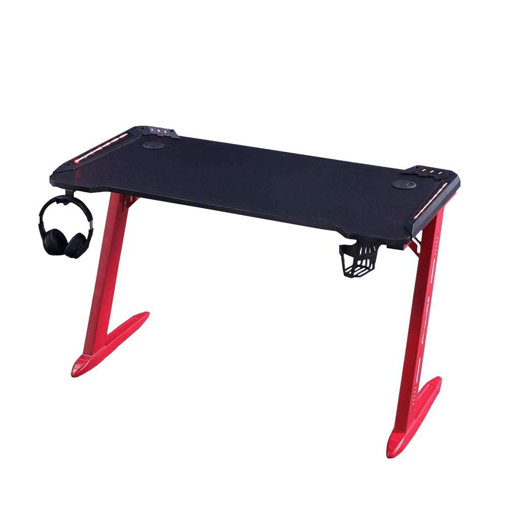 120cm RGB Gaming Desk - Ergonomic Computer Desk for PC & Laptop, Racing Style Home Office Desk with LED Lights - Perfect for Gaming Setup, Workstation & Small Space Home Office