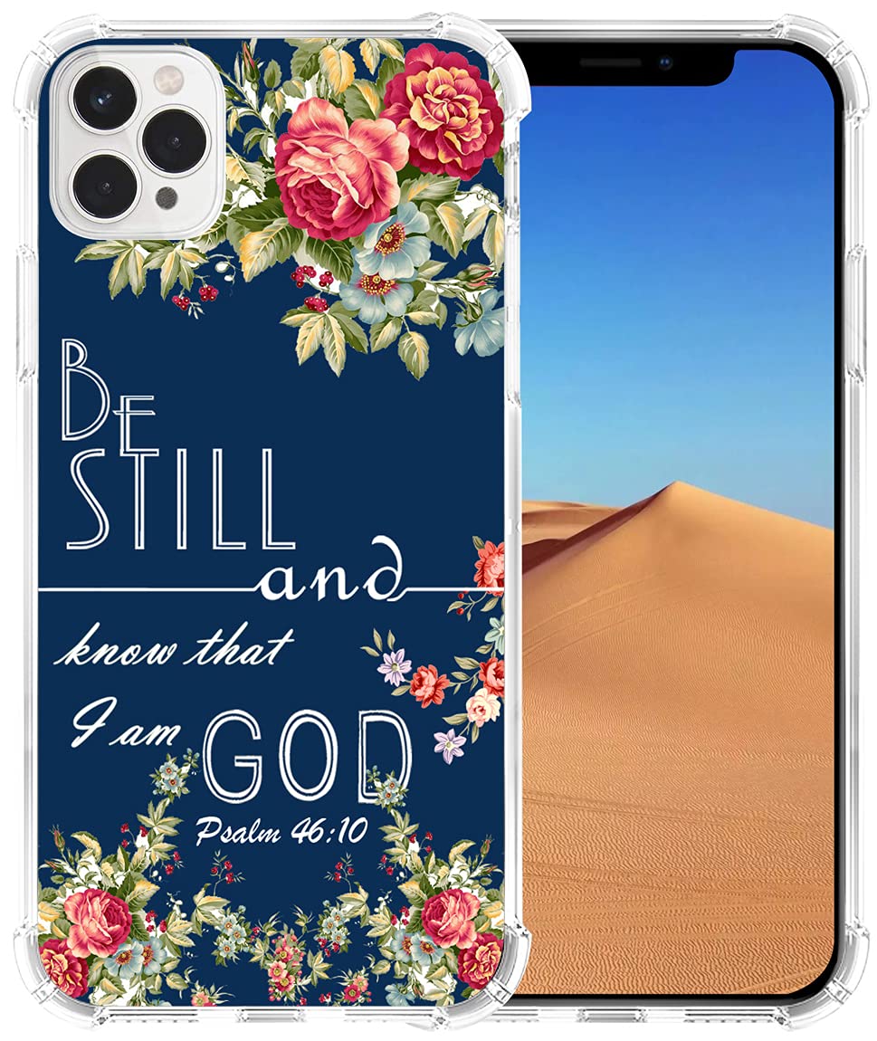 iPhone 13 Pro Max Case with Bible Verses - Heavy Duty Clear TPU Protective Cover Featuring 'Be Still and Know That I am God' Christian Design - Perfect for Daily Use, Church, and Faith-Based Activities