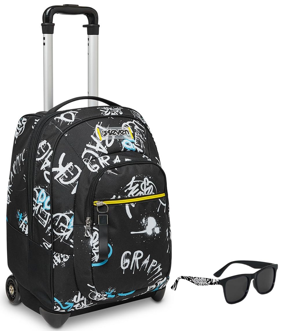 Abstract Graffiti Boy 2-in-1 Backpack with Cross-Over System for School & Travel + Sunglasses Case
