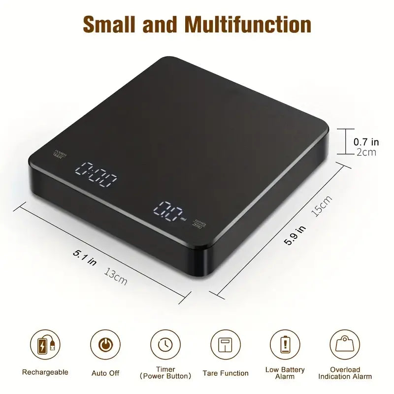 CCS Digital Coffee Scale with Timer - Precise Measurement for Espresso, Pour Over, and Drip Coffee Brewing - Perfect for Home Baristas and Coffee Enthusiasts