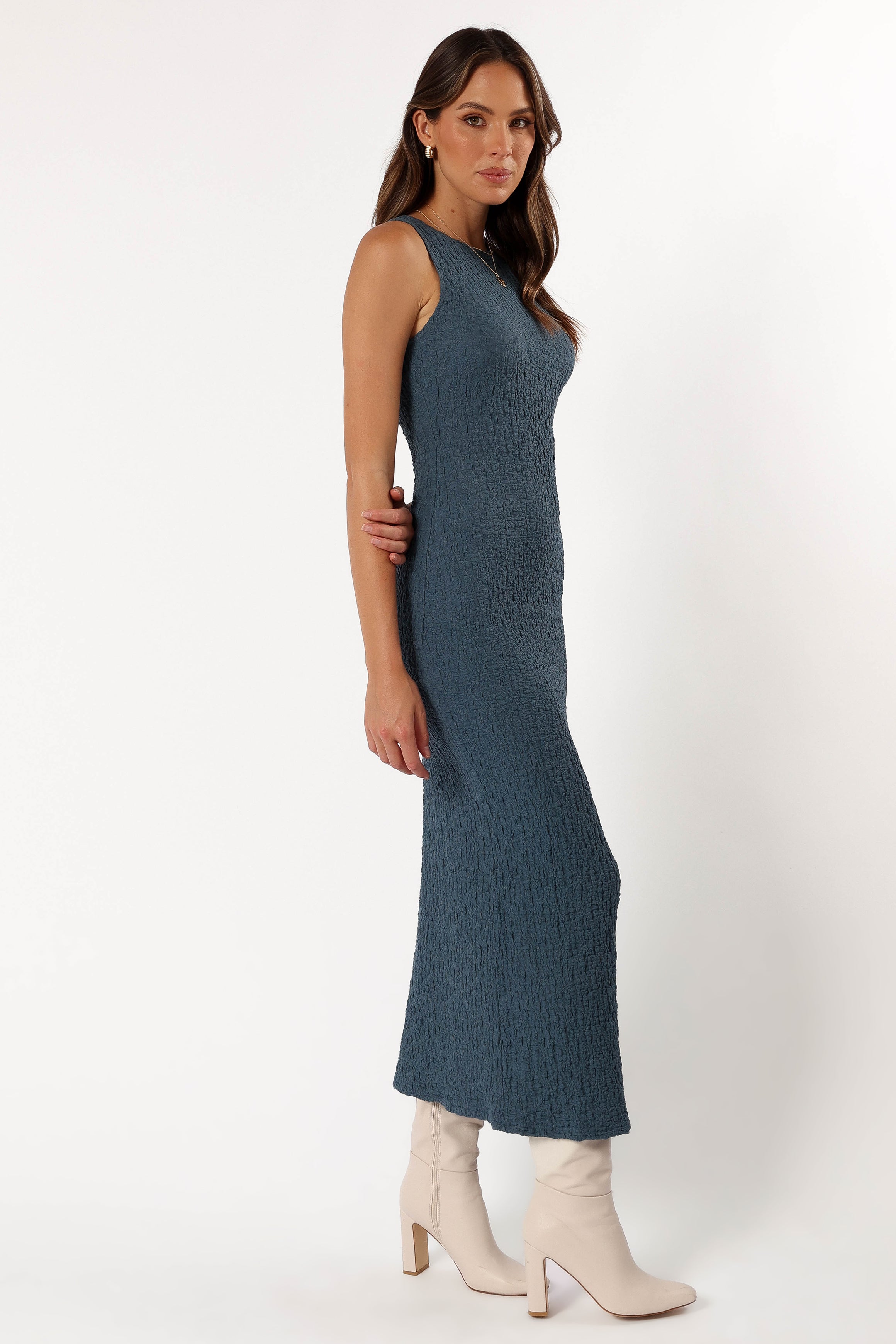 Clark Women's Maxi Dress - Elegant Charcoal Gray Flowy Long Dress for Casual, Beach & Evening Wear | Comfortable & Stylish Plus Size Options Available