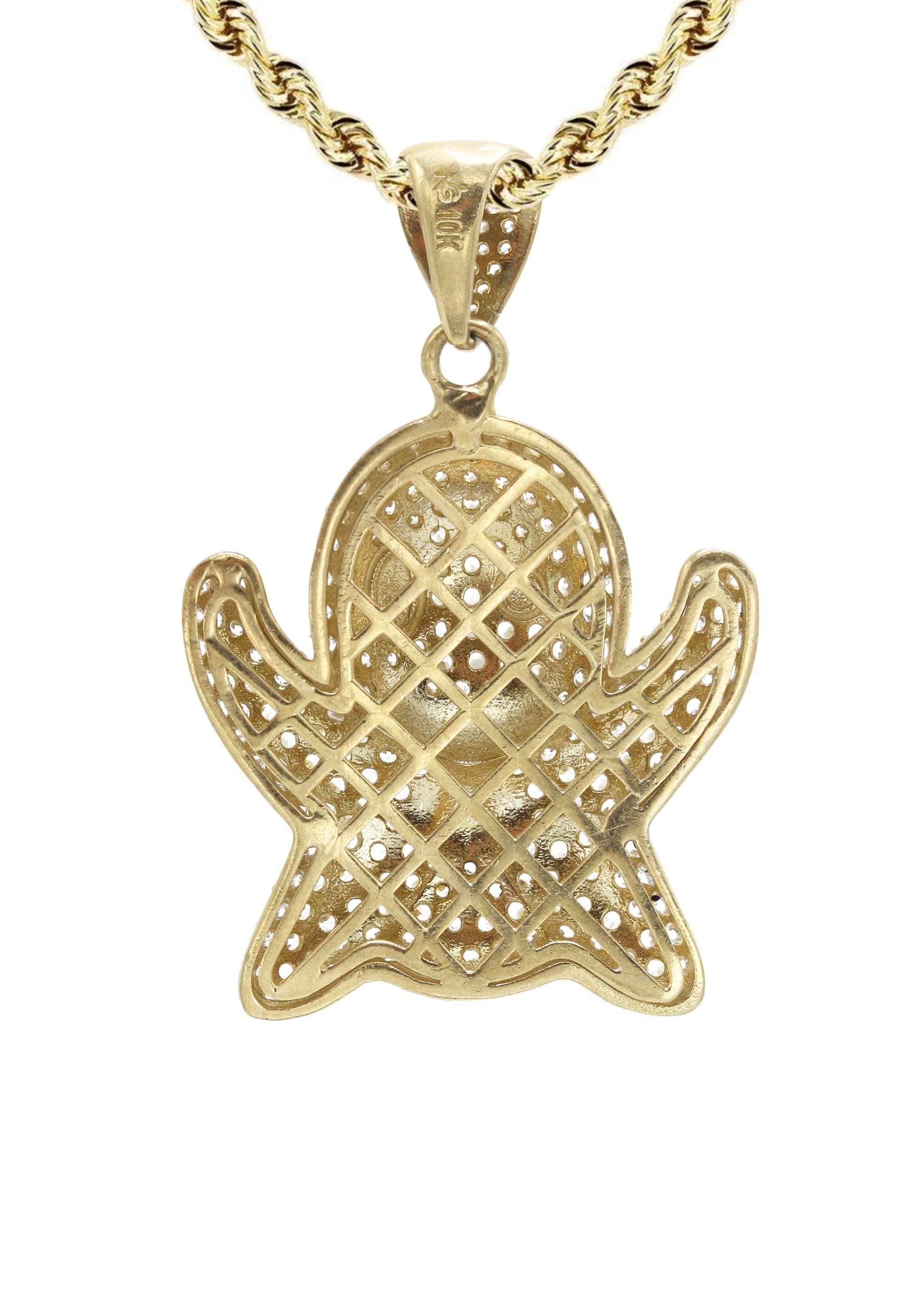 10K Yellow Gold Ghost Emoticon Necklace for Women - 18.4 Grams Dainty Halloween Jewelry Gift | Perfect for Costume Parties, Spooky Celebrations & Everyday Wear