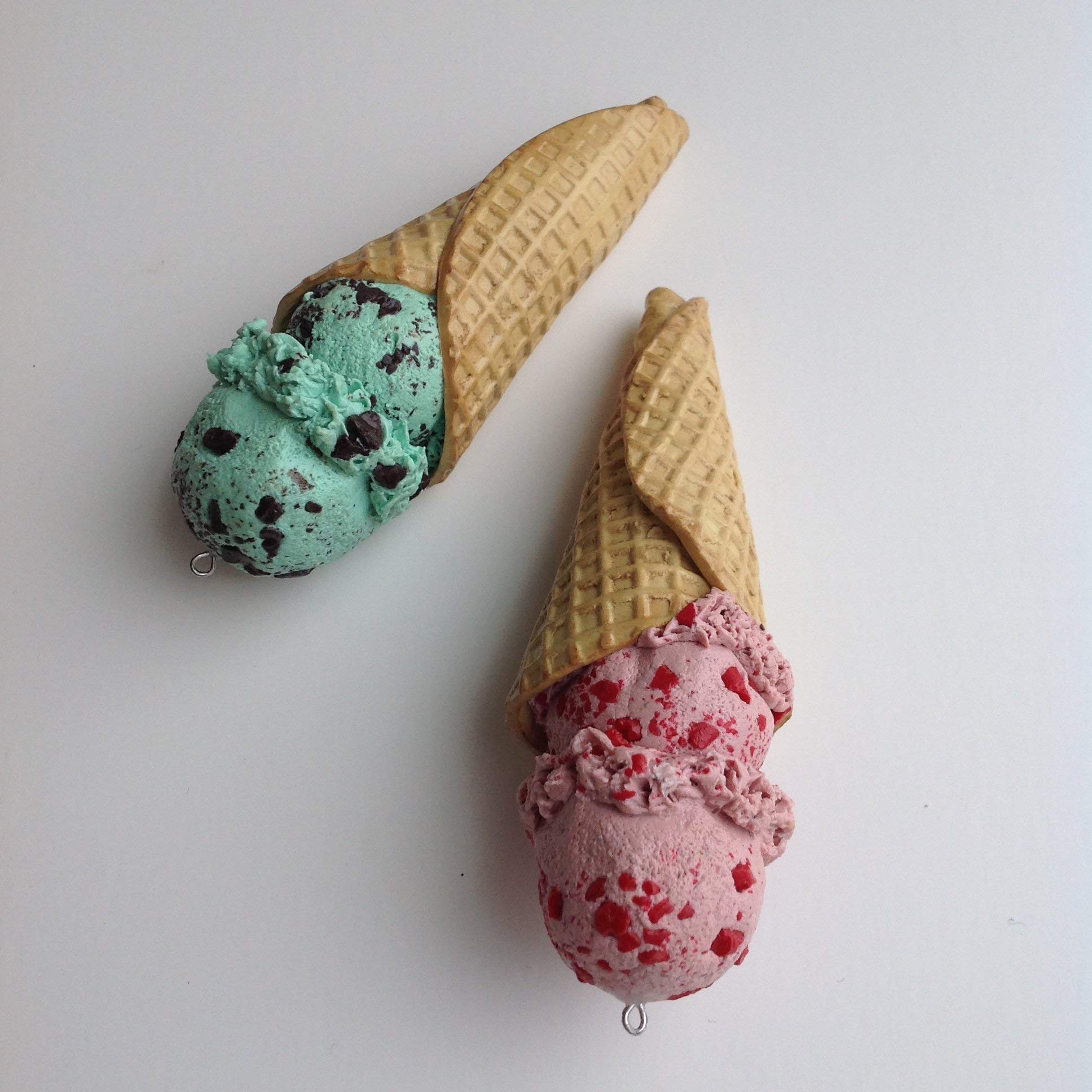 Festive Waffle Cone Christmas Ornament - Handmade Holiday Decor for Tree, Gift & Winter Home Decoration