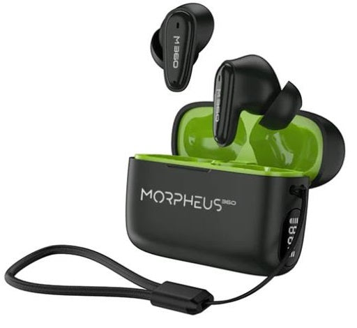 Morpheus m360 Nemesis True Wireless Bluetooth Earbuds - 20H Playtime, IPX5 Waterproof, Noise Cancelling, 4 Colors - Perfect for Gym, Running, Travel & Workout