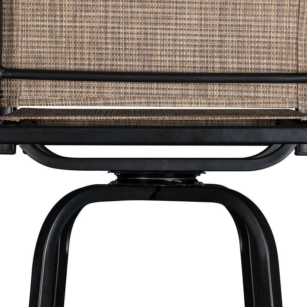 Outdoor Swivel Bar Stools - All-Weather Steel Bar Height Patio Chairs - Adjustable Bistro Stools for Kitchen Counter, Backyard, Deck & Restaurant Use - Durable Home Furniture Set