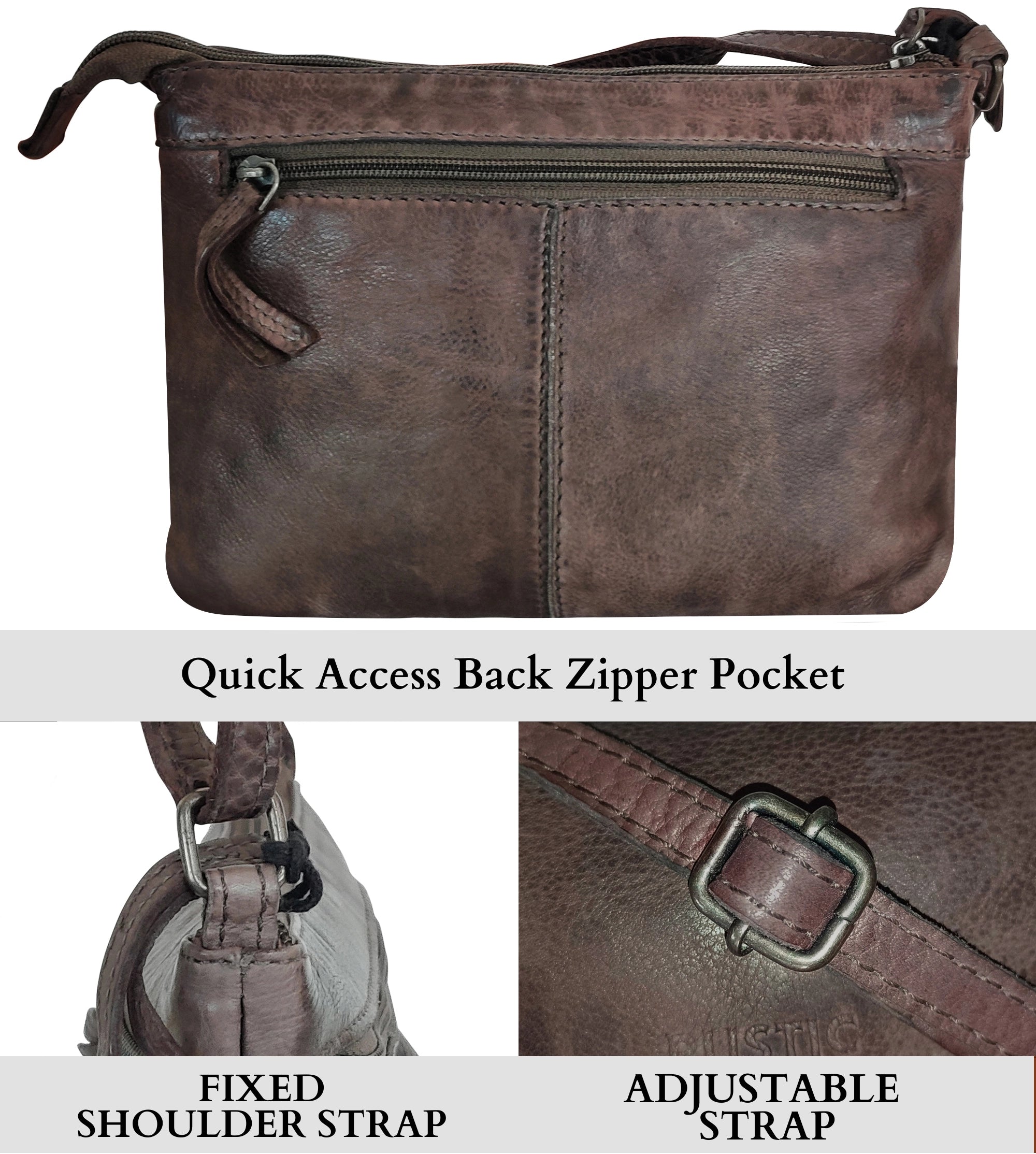 Genuine Leather Crossbody Bag for Women - Stylish & Durable Stone Brown Shoulder Purse | Perfect for Work, Travel & Everyday Use