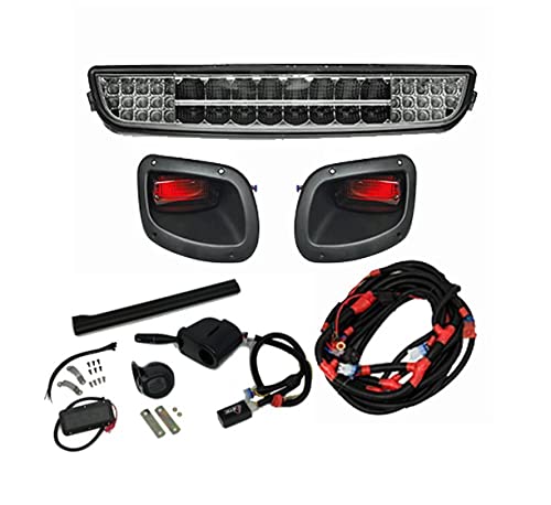 GTW EZGO TXT Golf Cart LED Light Bar Kit with Taillights & Street Legal Upgrade Kit | Turn Signal, Horn, Brake Switch Pad | Fits 1996-2013 Models | Perfect for Night Golfing & Neighborhood Cruising